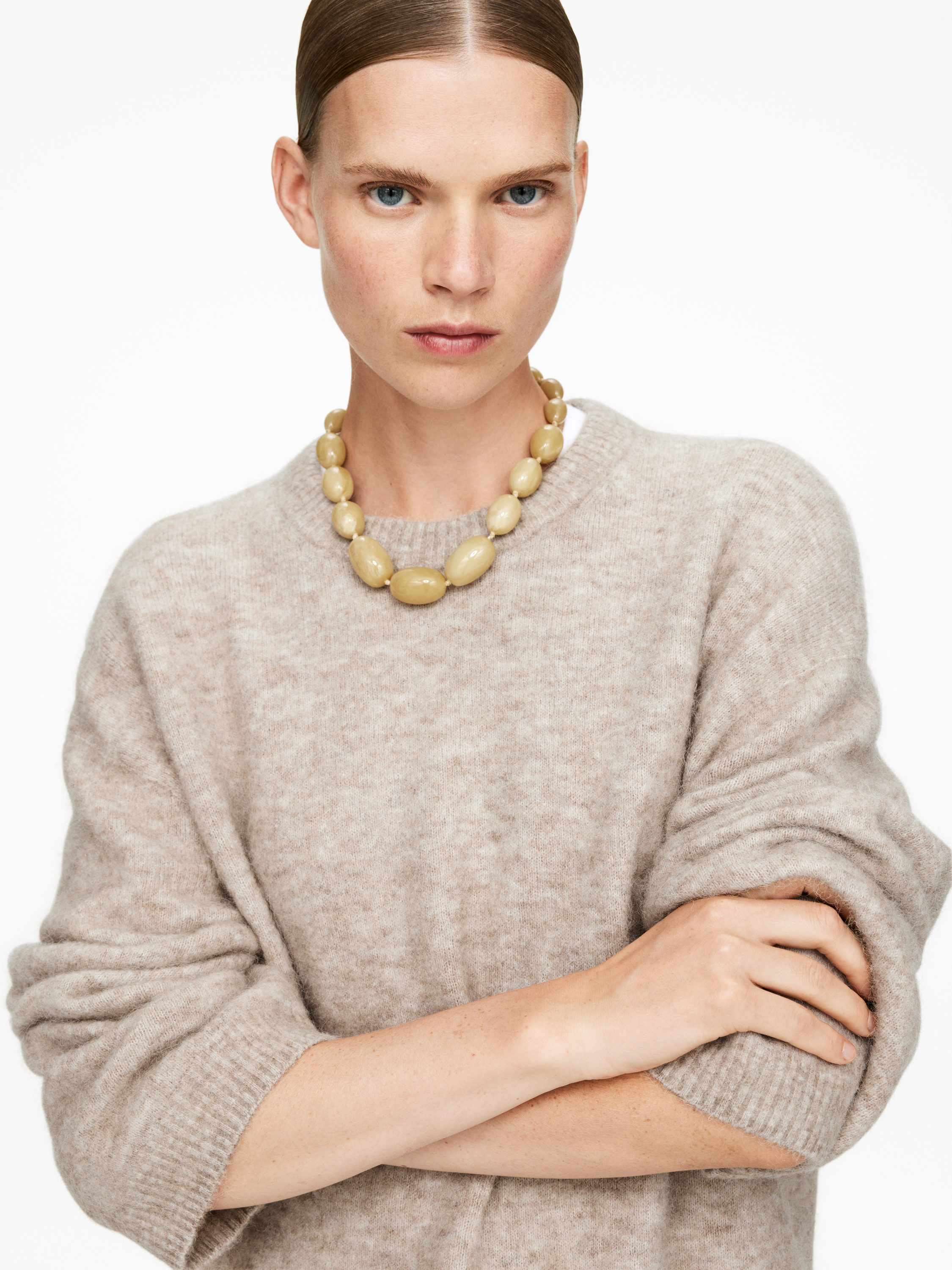 Alpaca-Wool Blend Jumper - Beige - Oversized - Women - StillMedia/Lookbook - 14