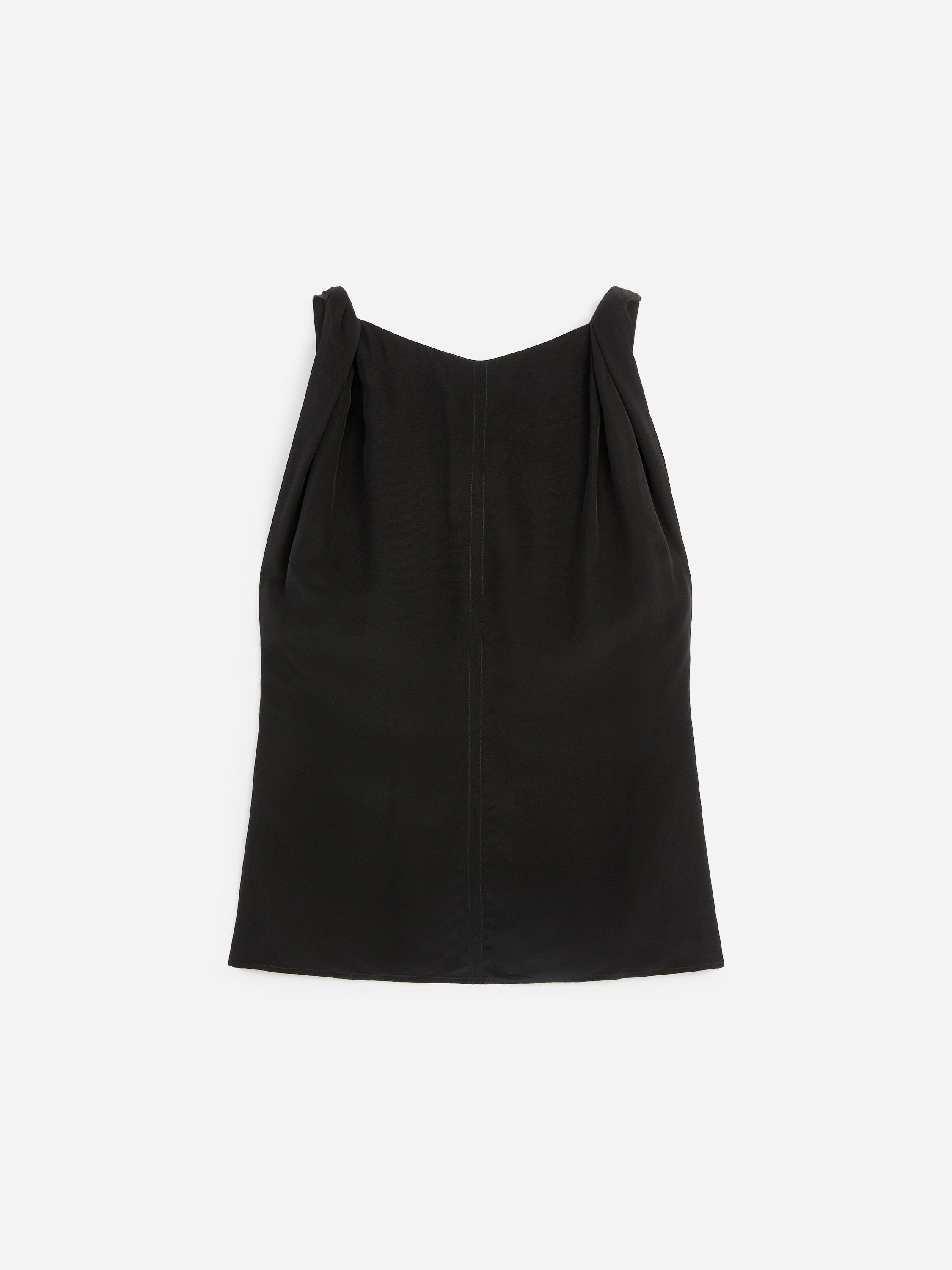 Top con spalline ritorte - Nero