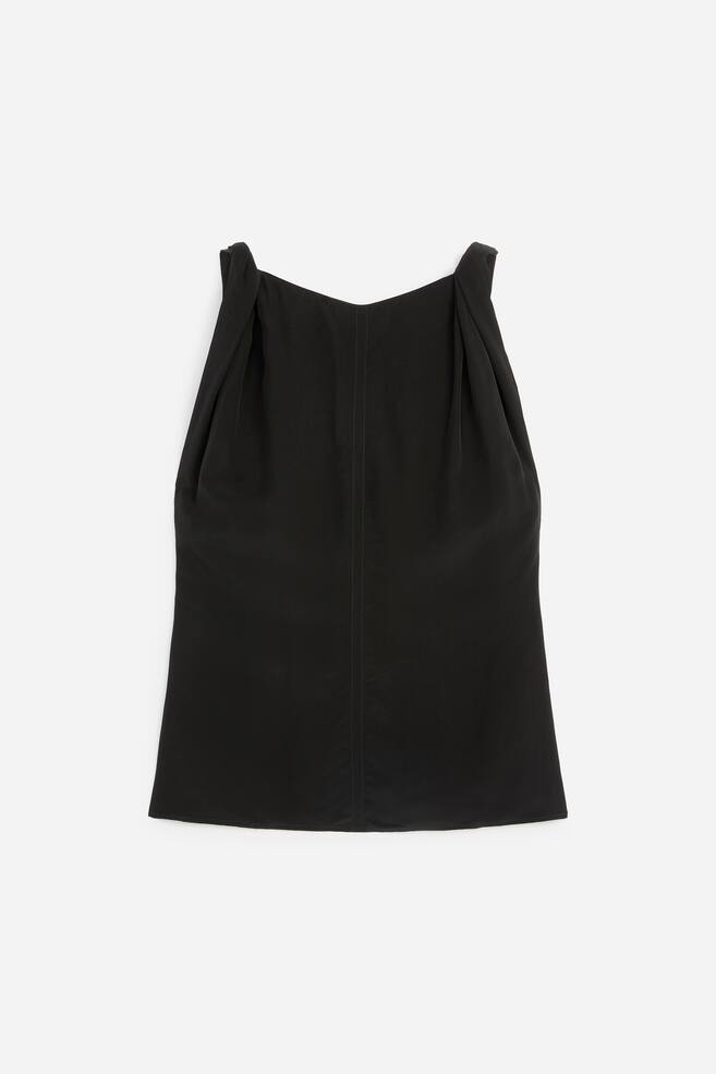 Twisted Strap Top - Black - 1