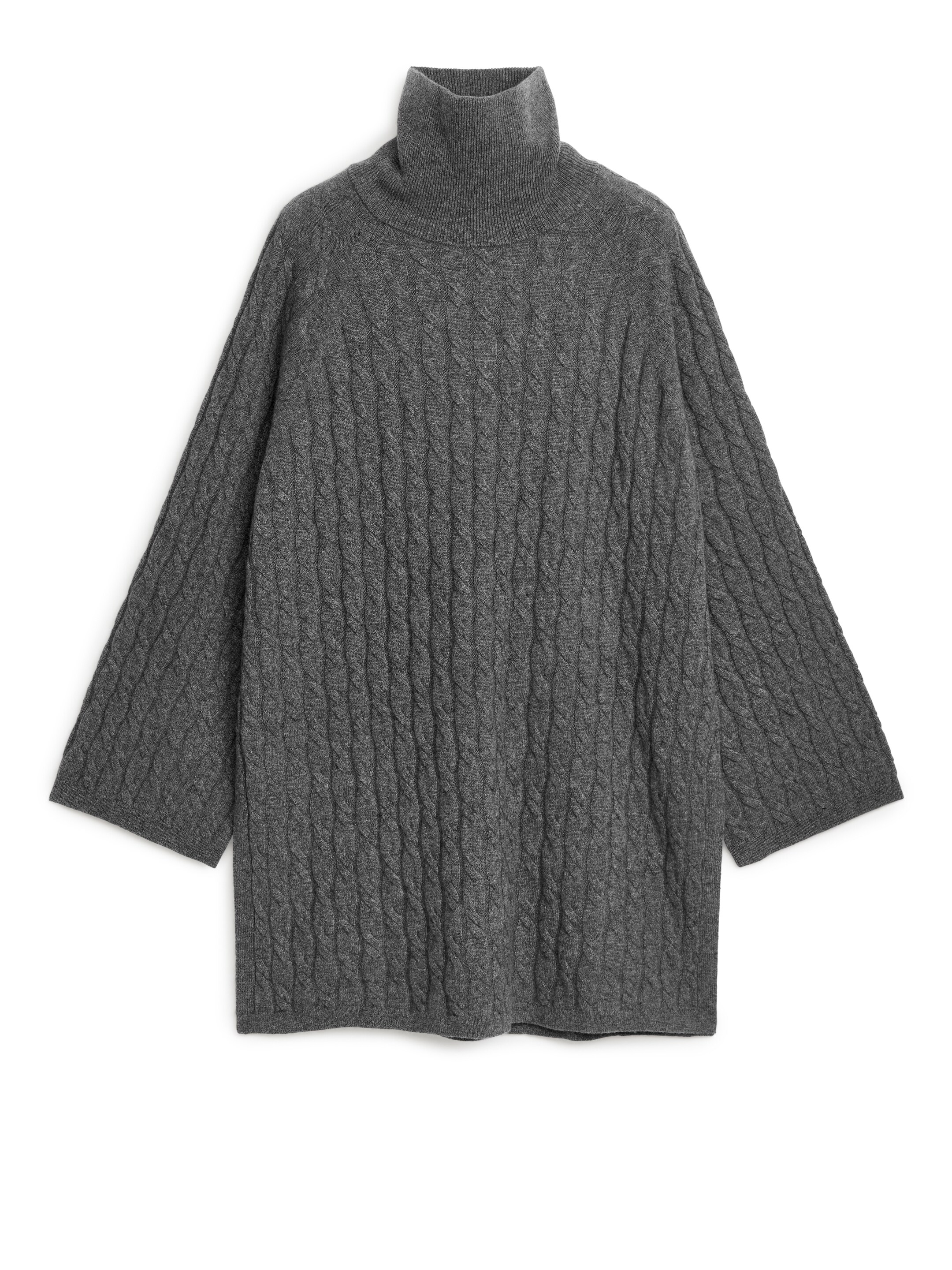 Größeres Bild anzeigen: Zopfstrickpullover aus Kaschmir und Wolle - Grau - Ladies | H&M AT 1