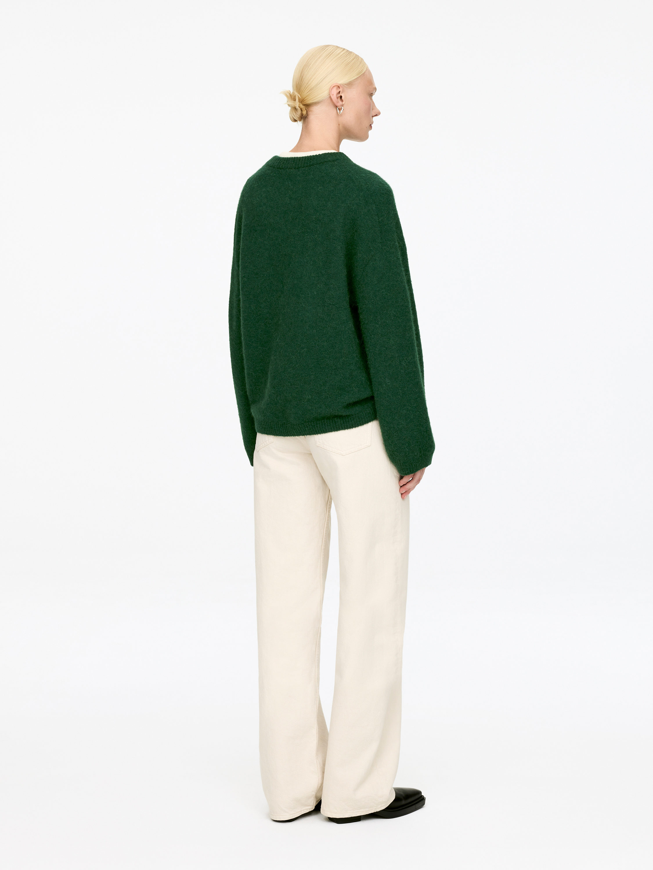 Alpaca-Wool Blend Jumper - Green - Oversized - Women - StillMedia/Lookbook - 3