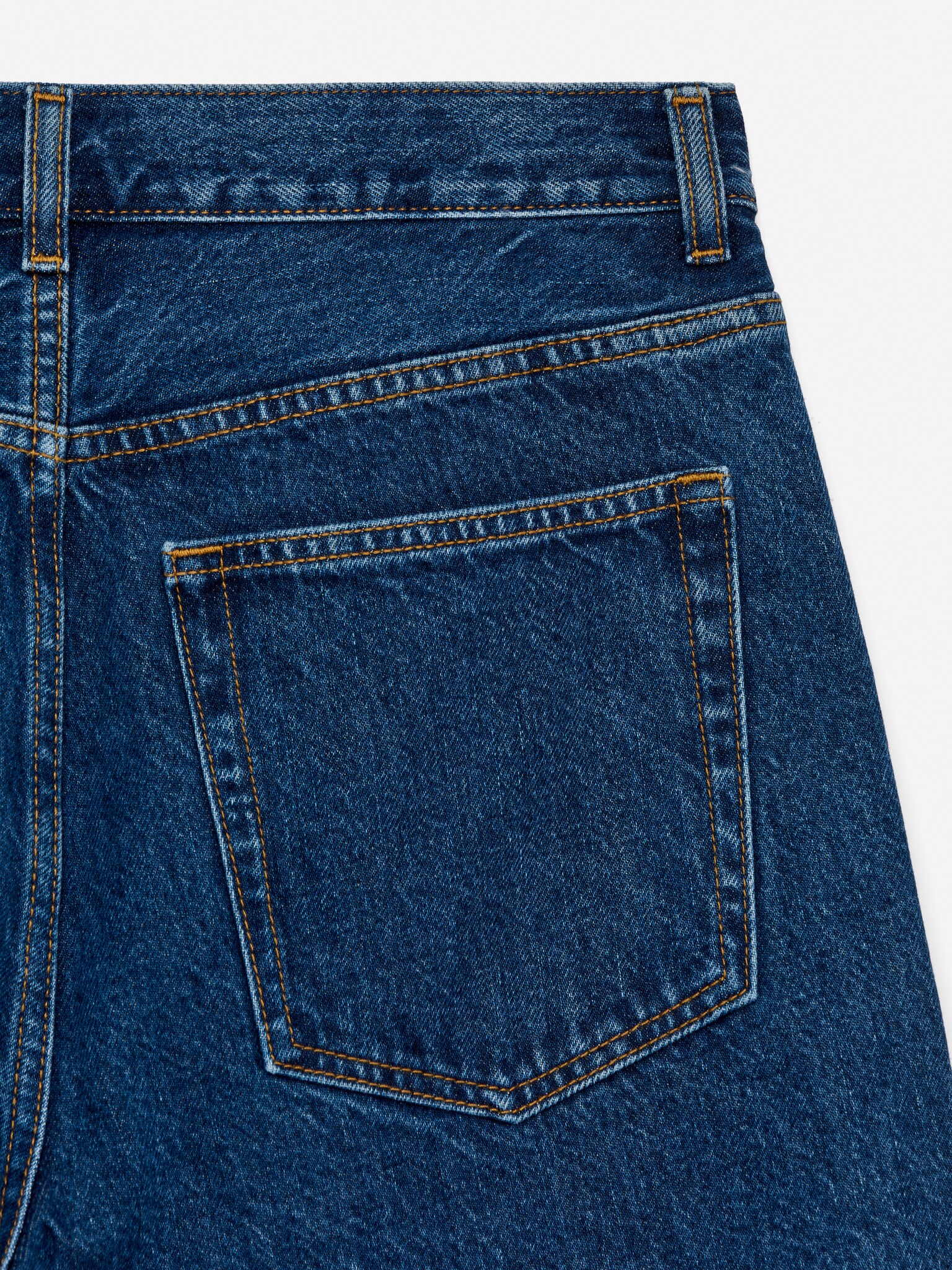 Short long en jean - Bleu foncé/Blanc - 6