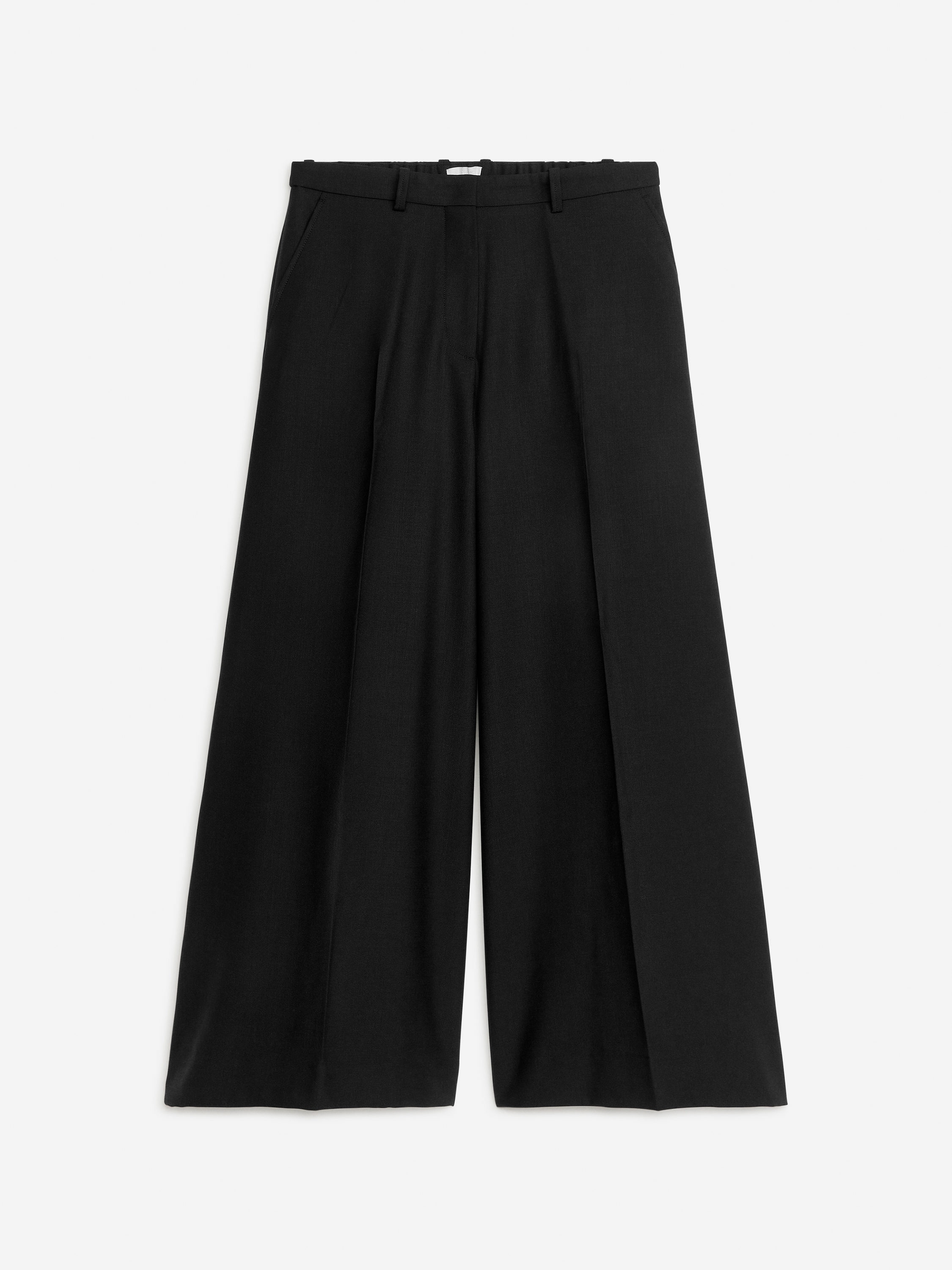 Wide Wool-Blend Trousers-#272628-5675
