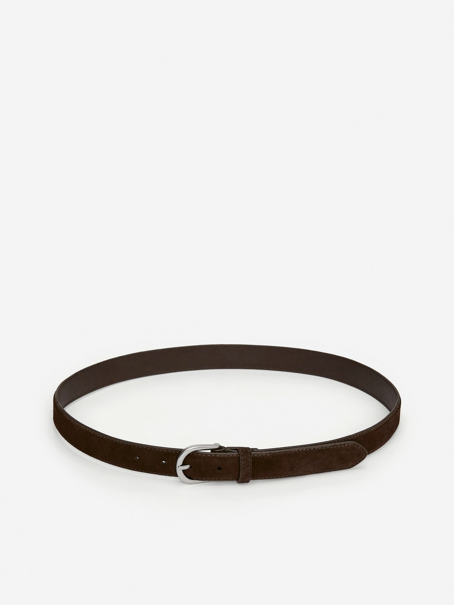 Ceinture fine en cuir - Marron - 2