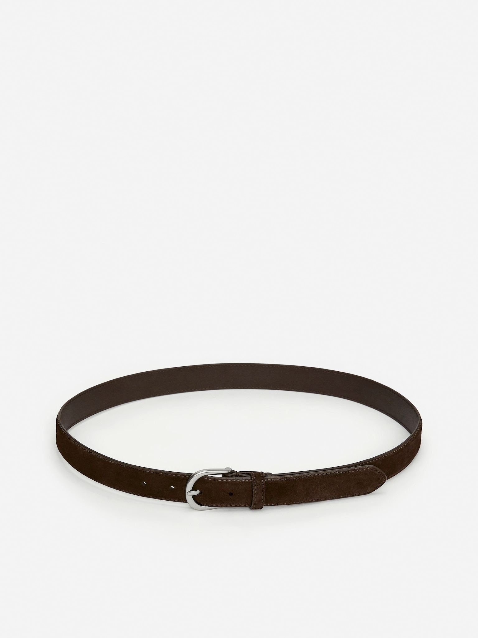 Ceinture fine en cuir - Marron