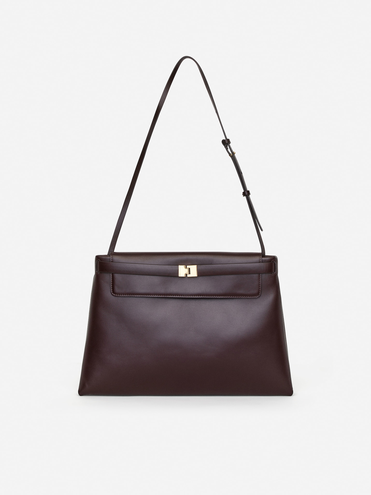 Sac à bandoulière en cuir - Rouge foncé - 4