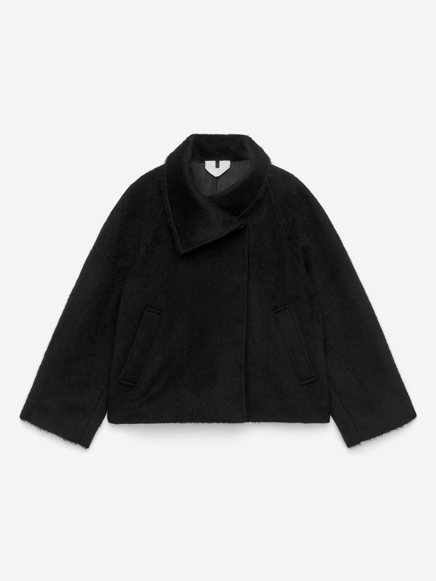 Veste col cheminée en mélange de laine et d'alpaga - Noir - Regular fit - Femme - StillMedia/DescriptiveStillLife - 1