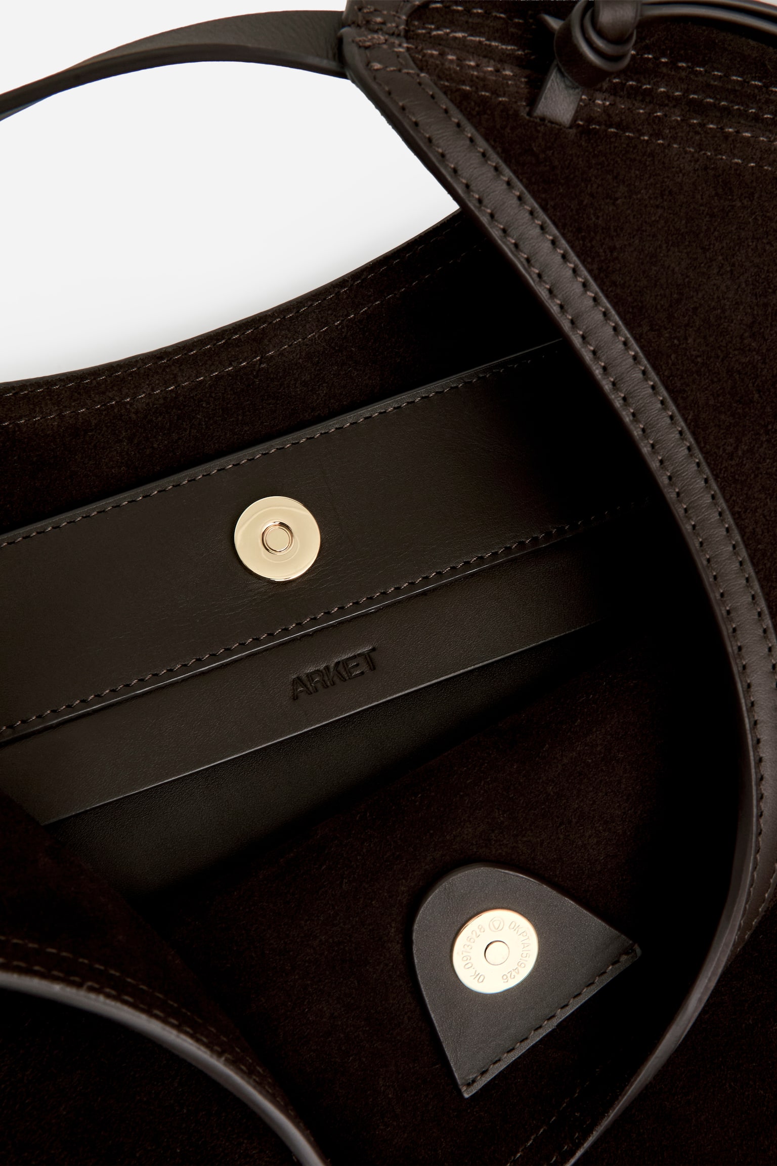 Sac à bandoulière en daim - Marron foncé - 6