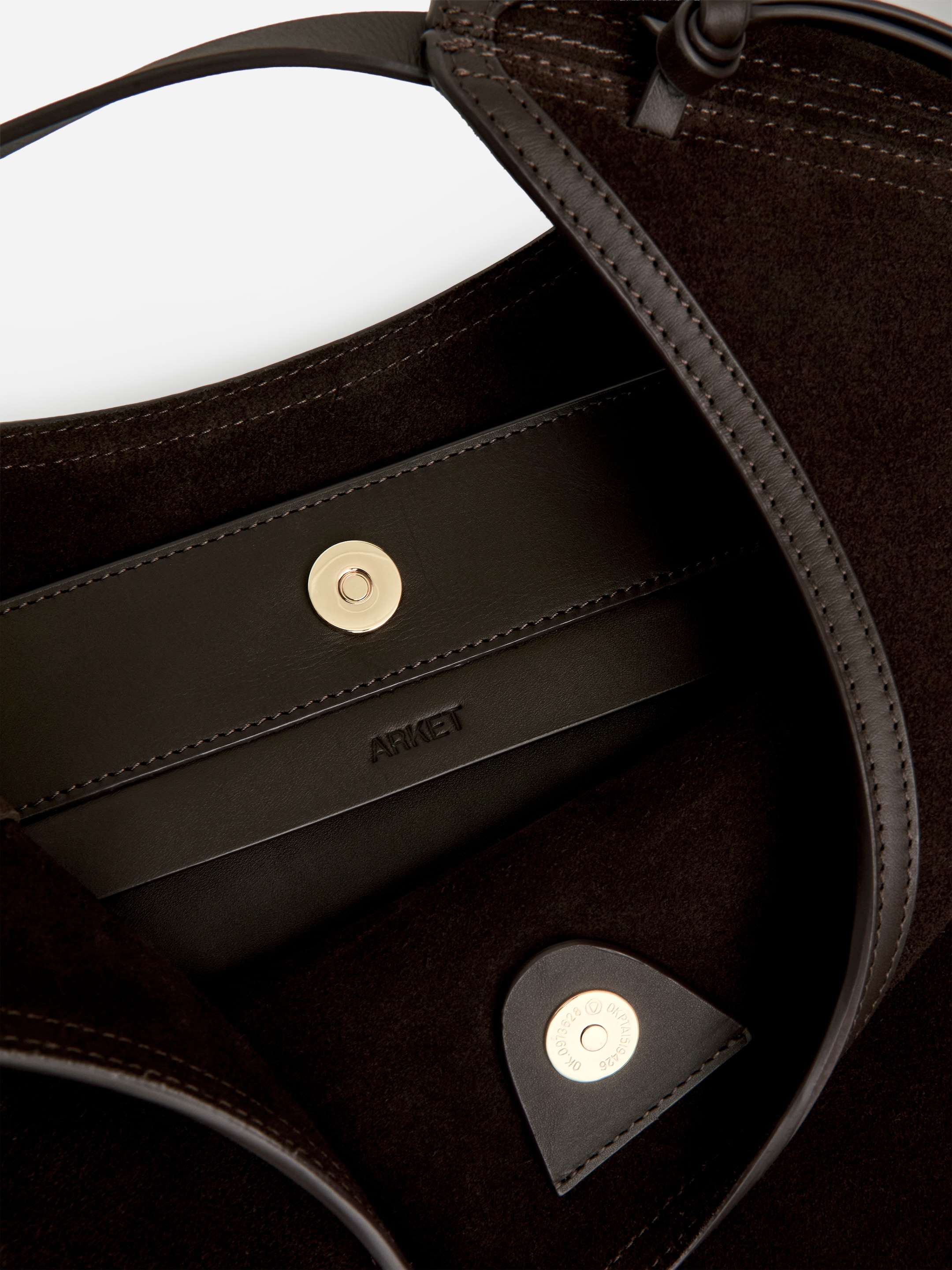 Sac bandoulière en croûte de cuir suédé - Marron foncé - Femme - StillMedia/DescriptiveDetail - 5
