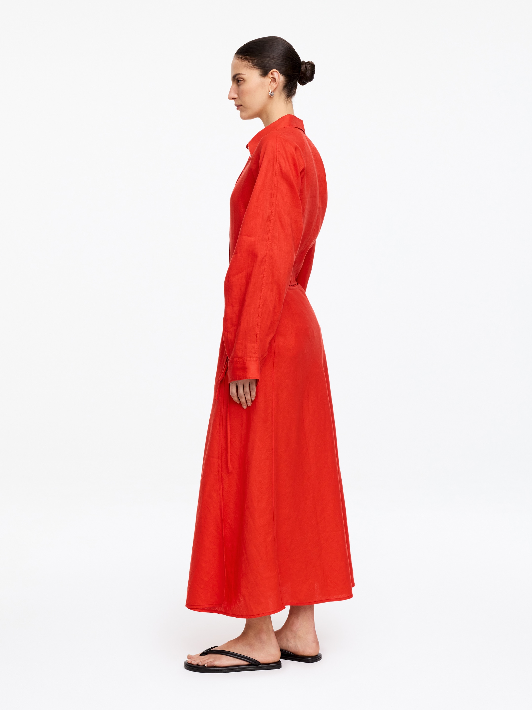Linen Wrap Skirt - Red - Regular fit - Women - StillMedia/Lookbook - 5