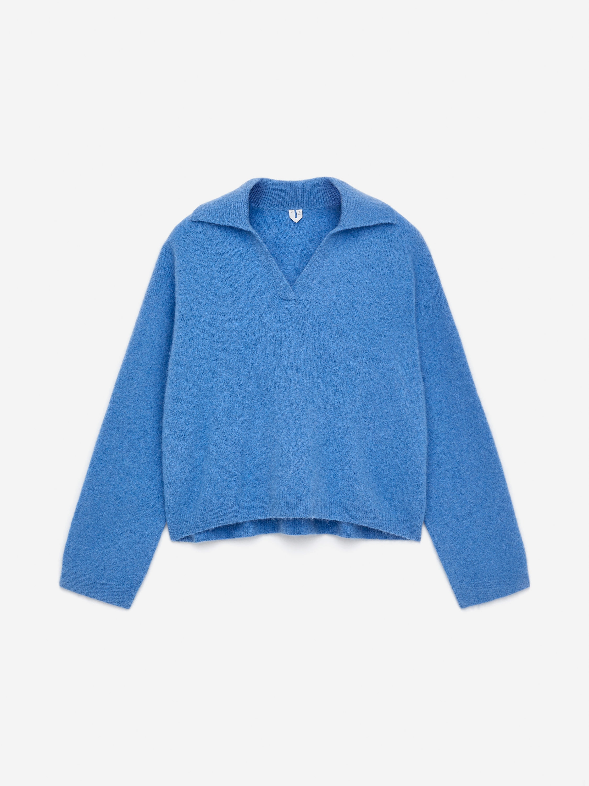 Alpaca-Wool Blend Jumper-Blue-16412