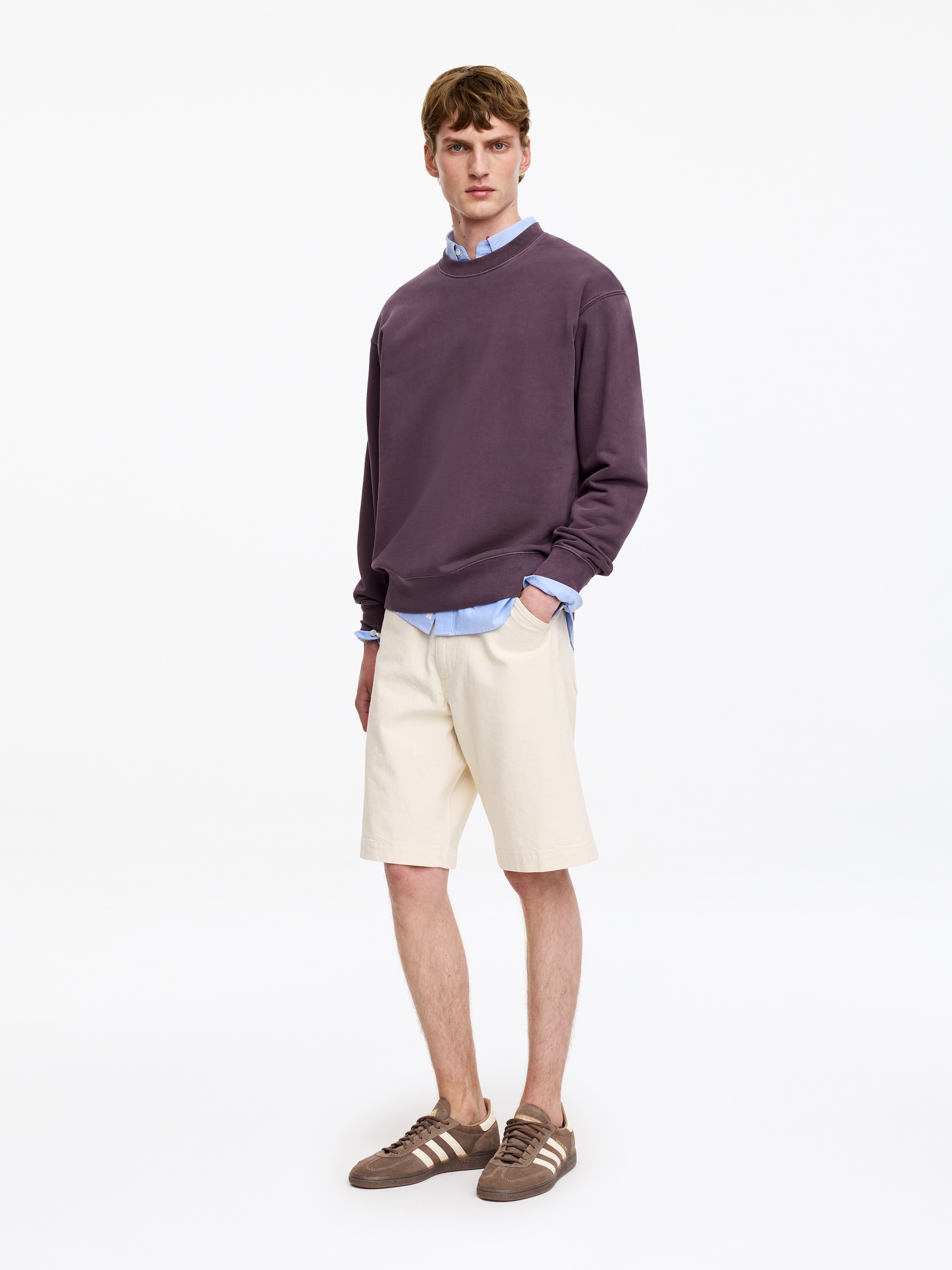 Sweat décontracté - Mauve foncé - Relaxed fit - Homme - StillMedia/Lookbook - 5