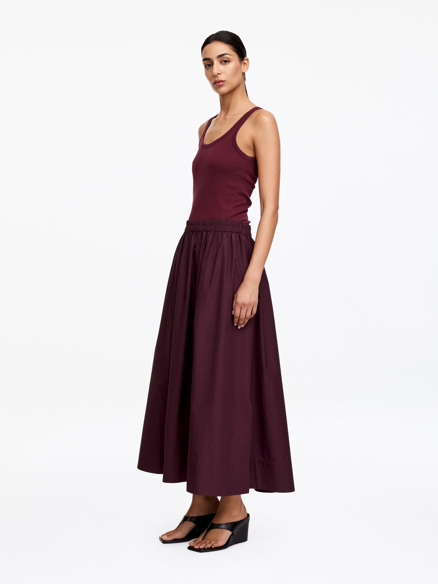 Midi Cotton Skirt - Plum - Regular fit - Women - StillMedia/Lookbook - 5