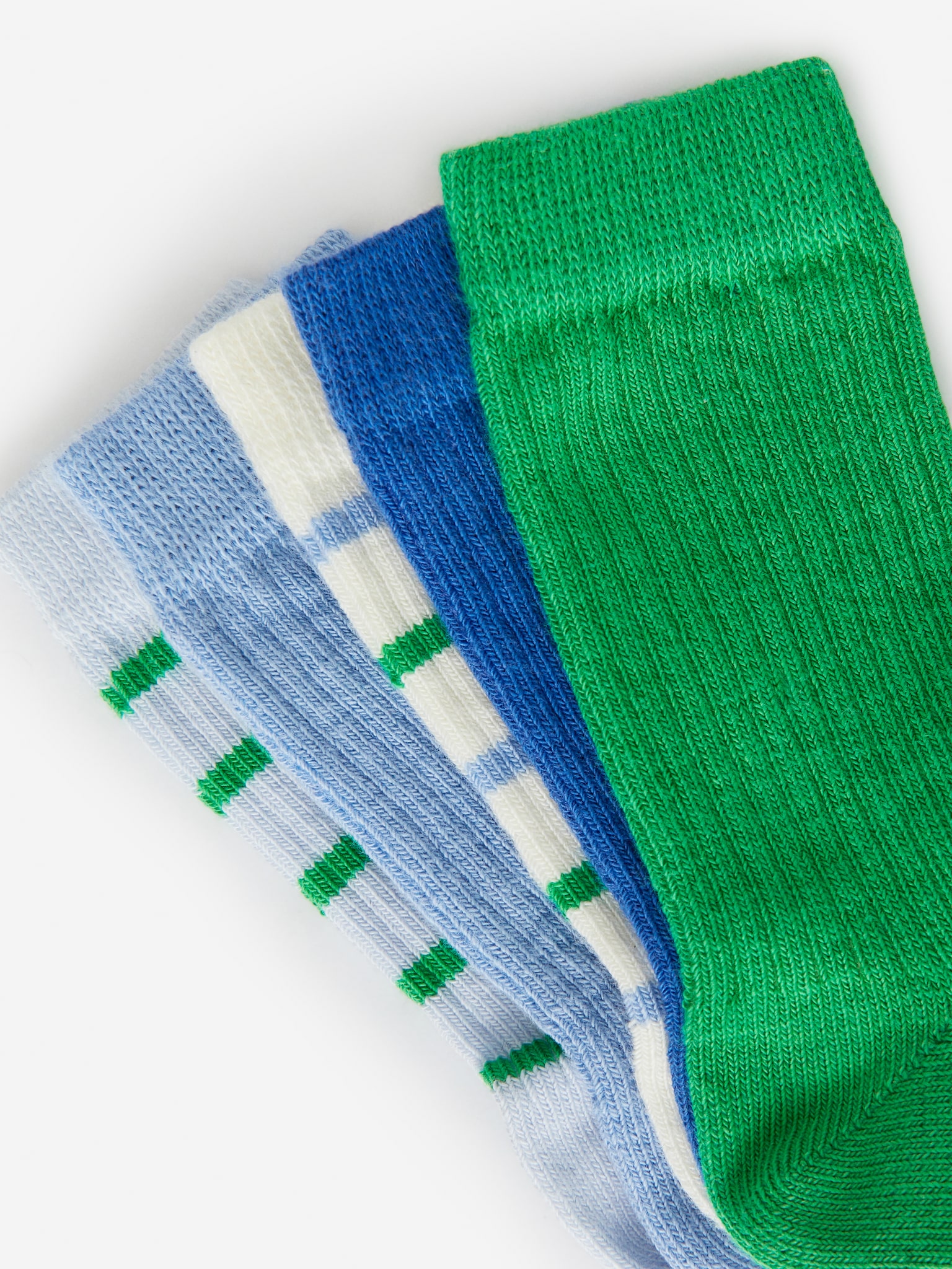 Chaussettes en maille côtelée, 5 paires - Vert/Bleu/Blanc cassé/Mauve/Rouge/Mauve/Rouge/Vert/Bleu/Beige/Bleu - 2