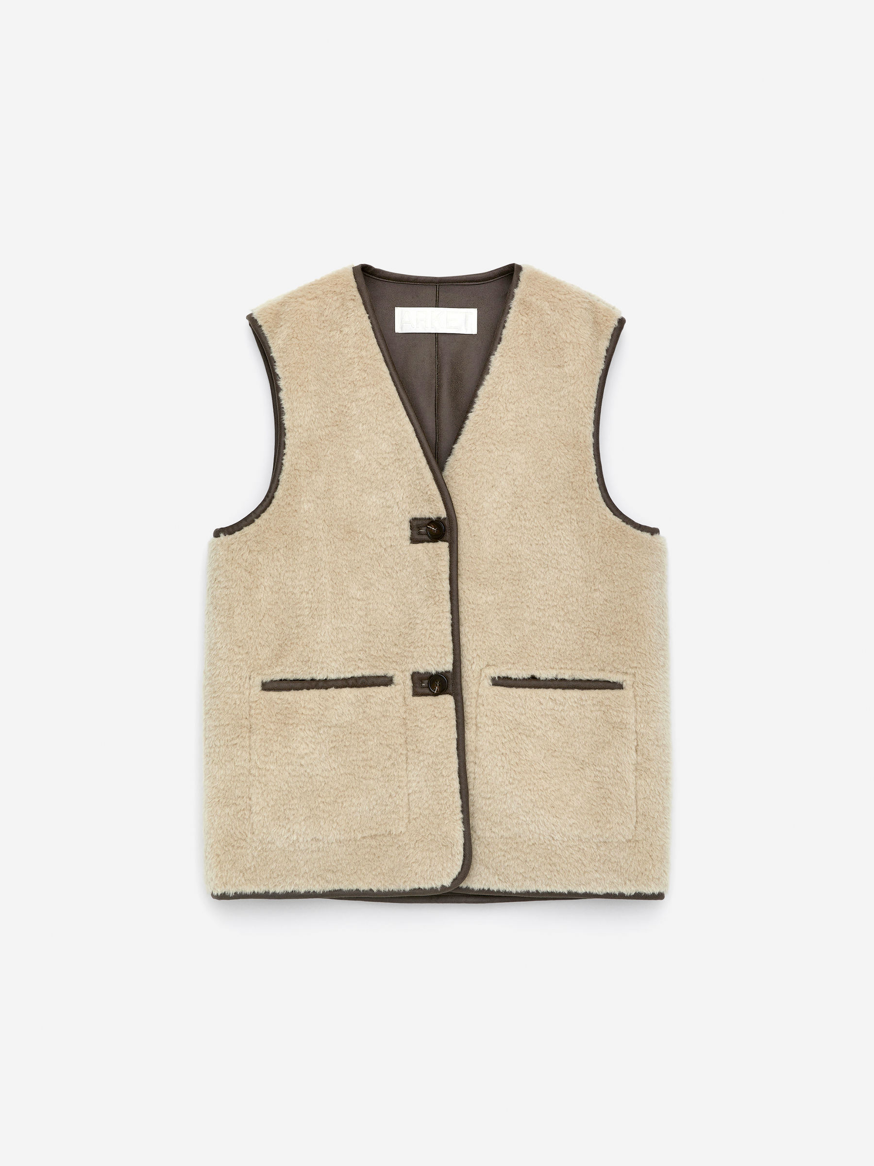 Pile Vest - Beige - Oversized - Women - StillMedia/DescriptiveStillLife - 1
