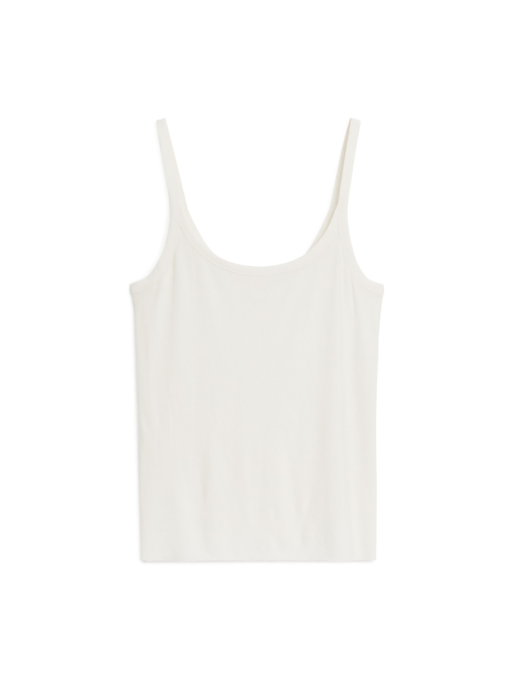 Top in seta con spalline - Bianco sporco - Regular fit - Women - StillMedia/DescriptiveStillLife - 1