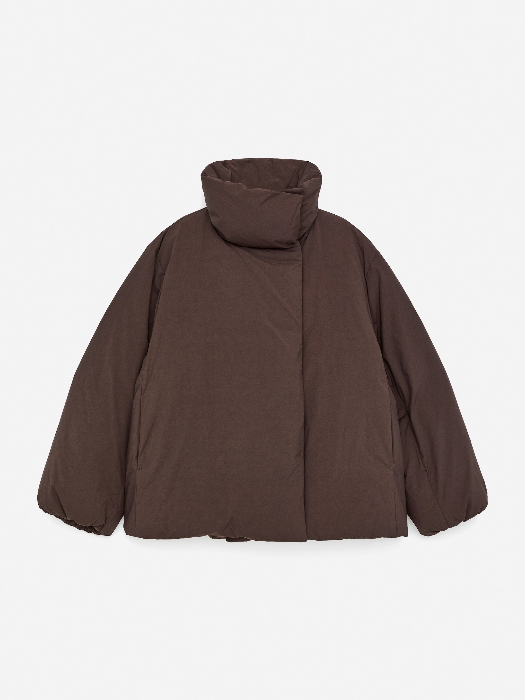 Zobrazit větší obrázek: Upcycled Down High-Collar Jacket - Tmavě hnědá - ŽENY | H&M CZ 5