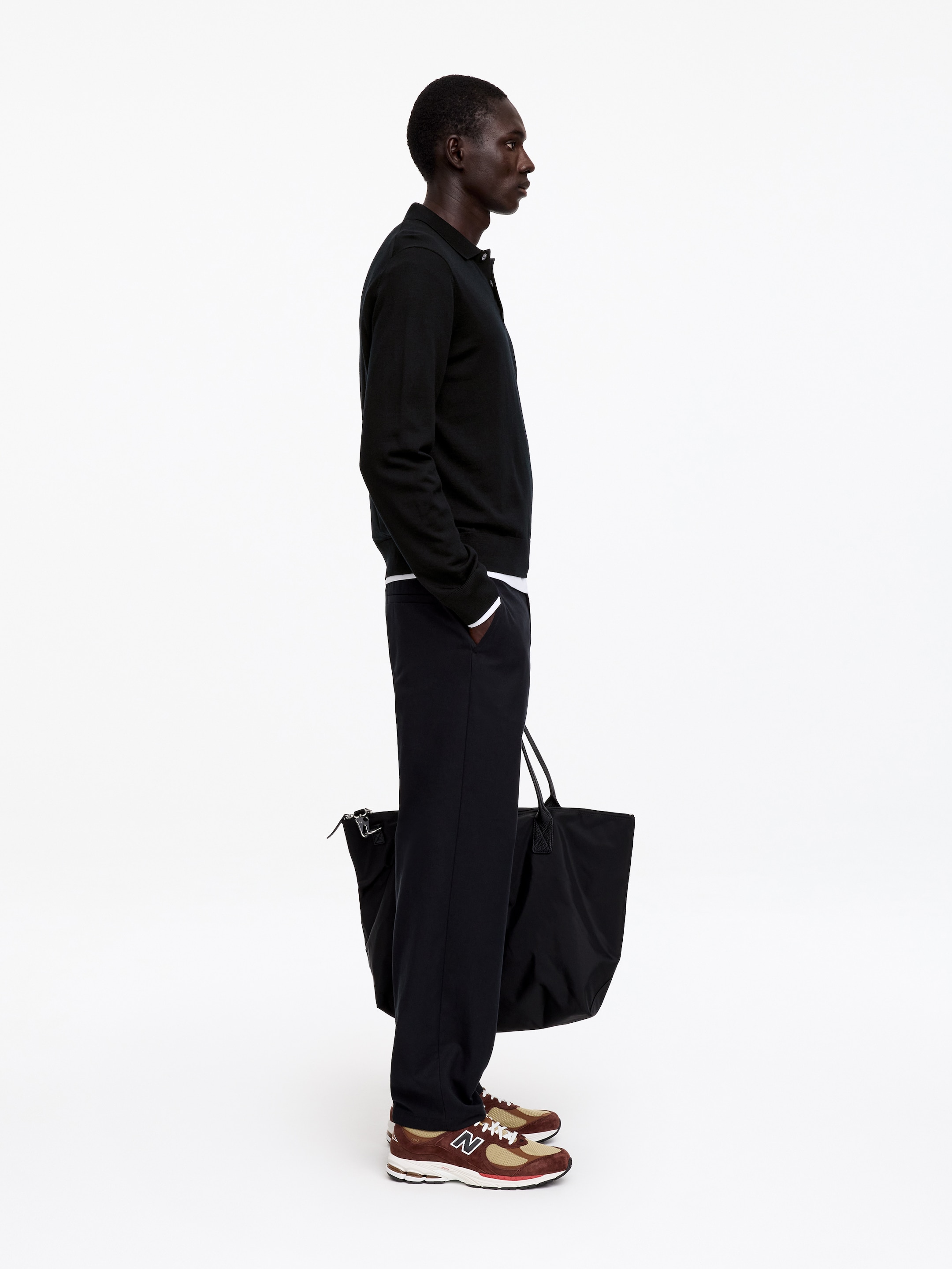 Merino Polo Jumper - Black - Regular fit - men - StillMedia/Lookbook - 3
