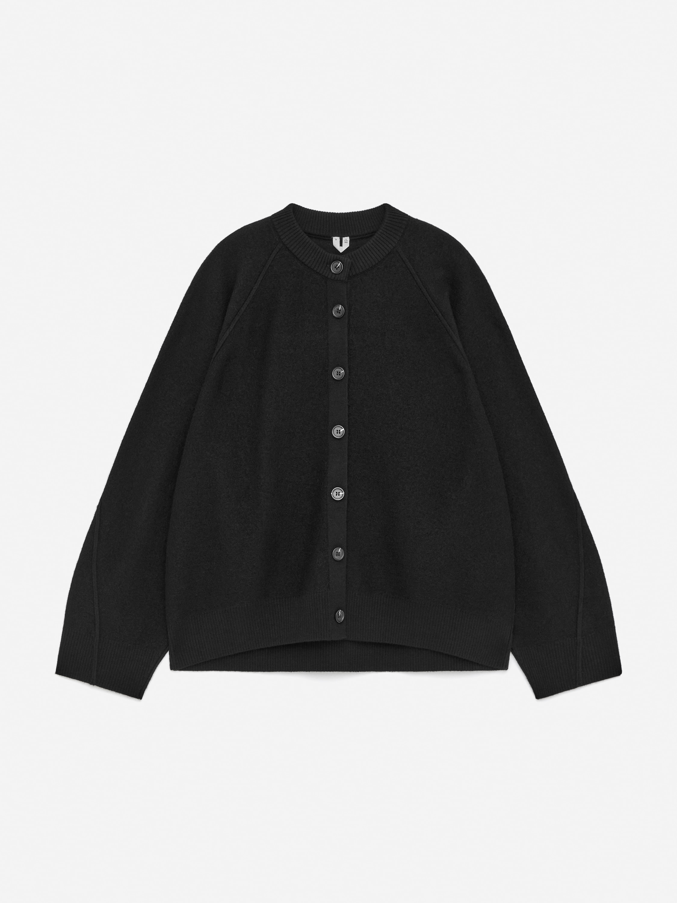 Cardigan in lana cotta - Nero/Bordeaux