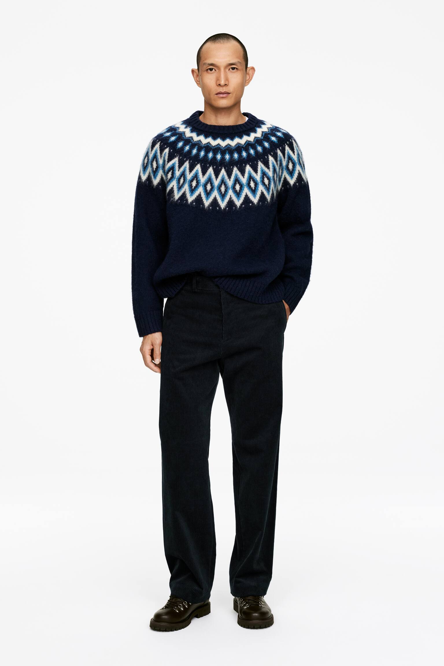 Løse kordfløyelsbukser - Mørkegrå - 1