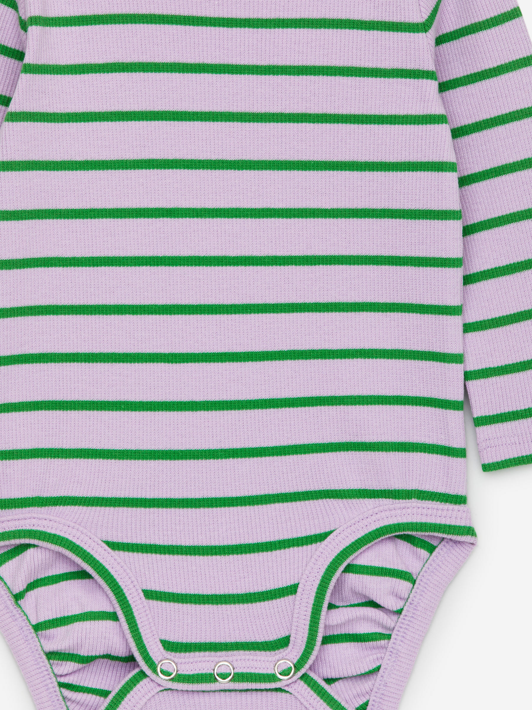 Ribbed Long-Sleeve Bodysuit - Lilac/Green - Slim fit - Children - StillMedia/DescriptiveDetail - 2