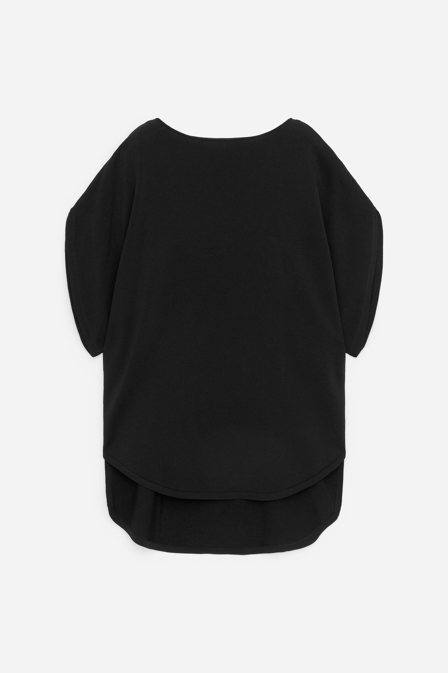 Top Z Jemného Úpletu S Tvarovaným Střihem - Černá - 2