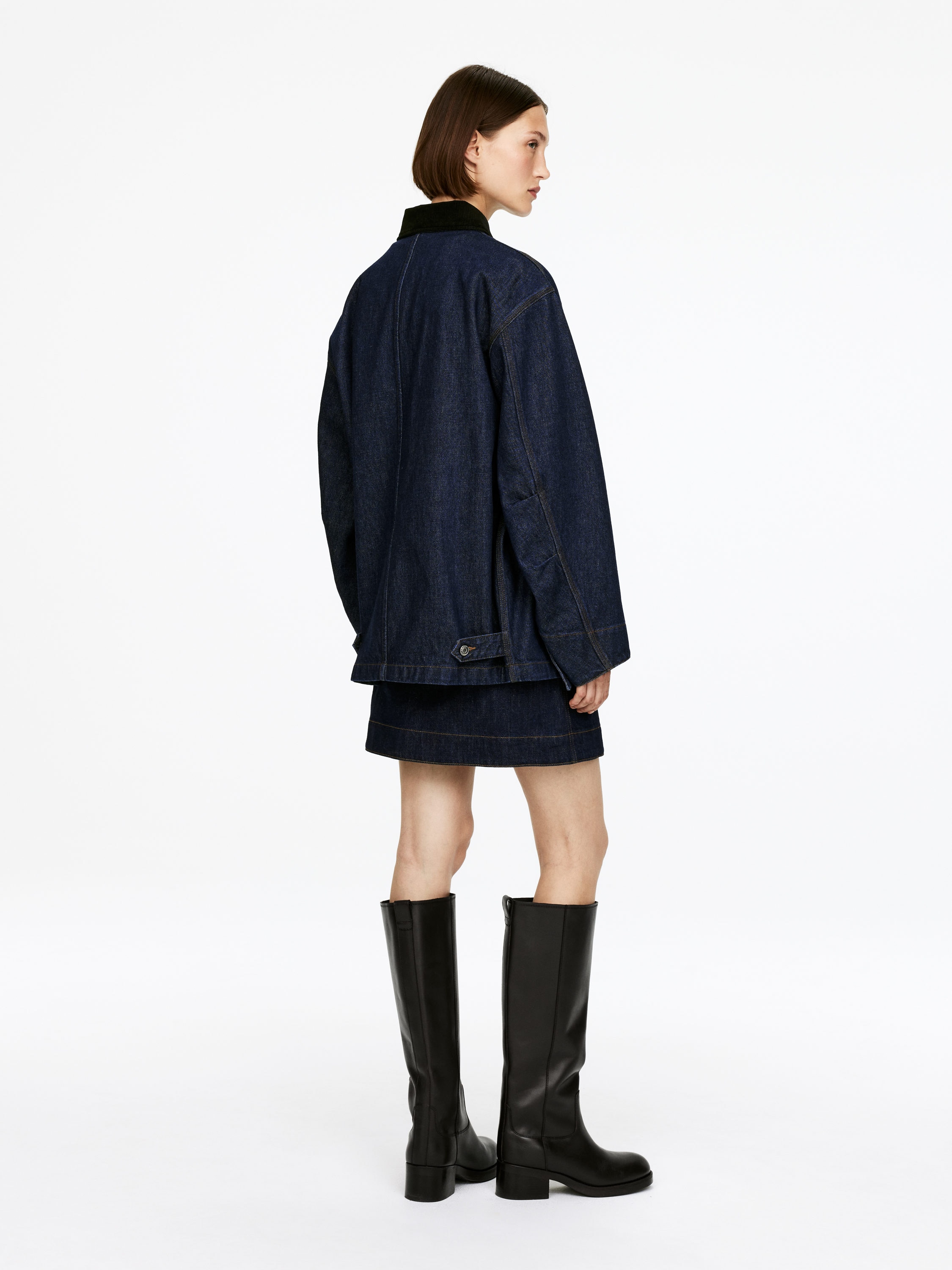 Oversized Denim Jacket - Dark Blue - Oversized - Women - StillMedia/Lookbook - 3