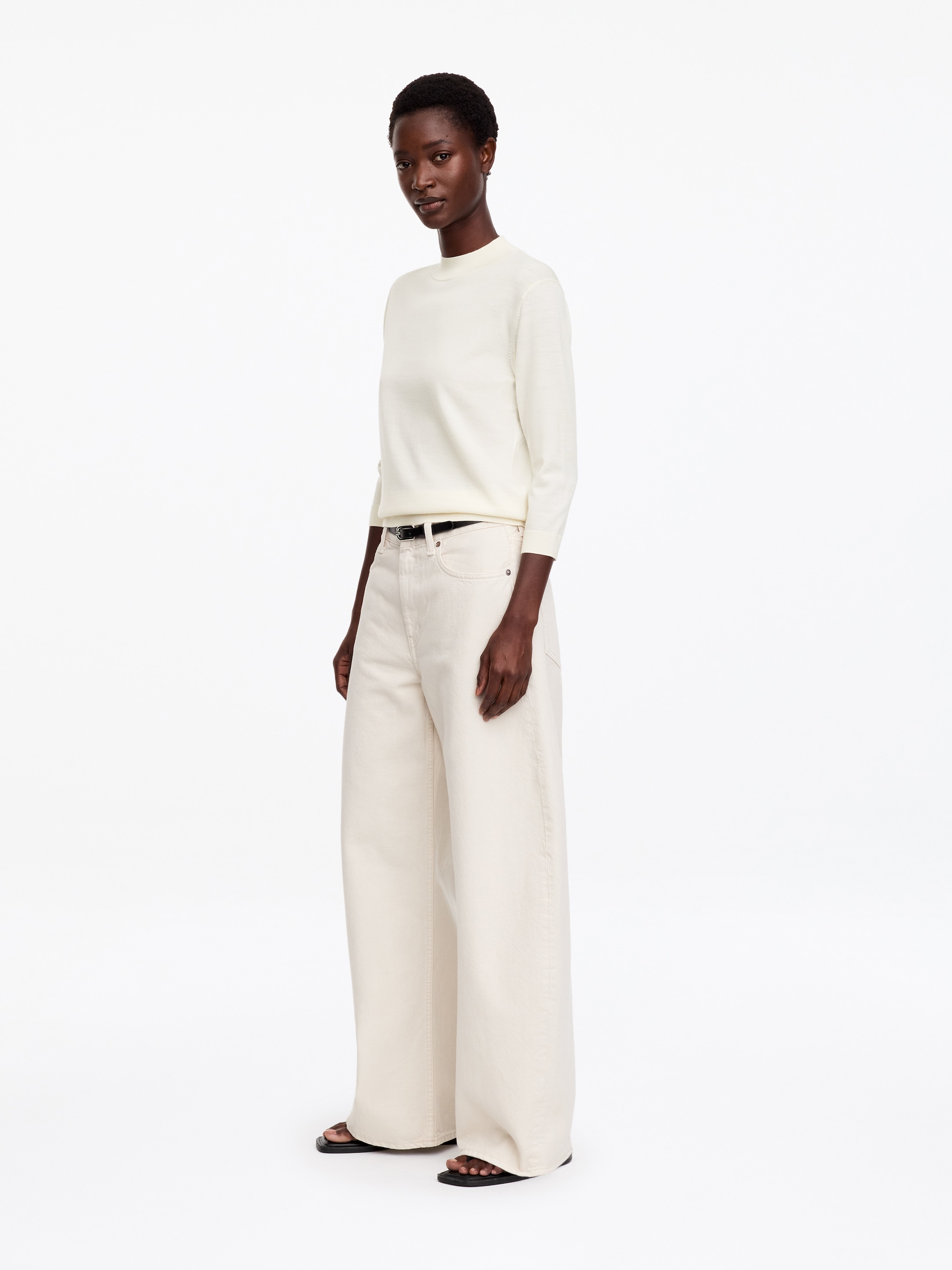 Merino Wool Mock-Neck Top - Off-white - Regular fit - women - StillMedia/Lookbook - 2