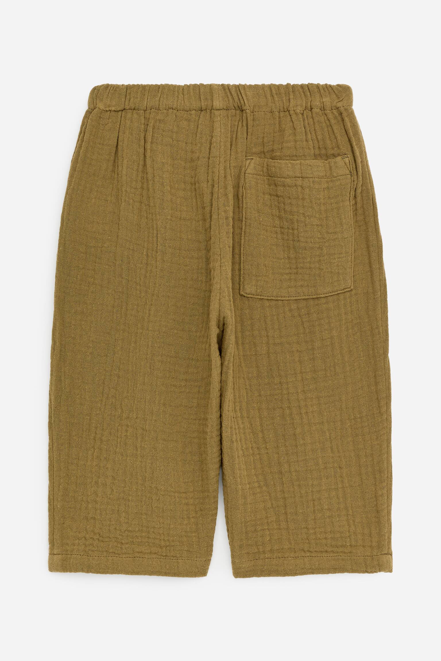 Pantalon en mousseline de coton - Vert kaki/Beige/Bleu vif - 3