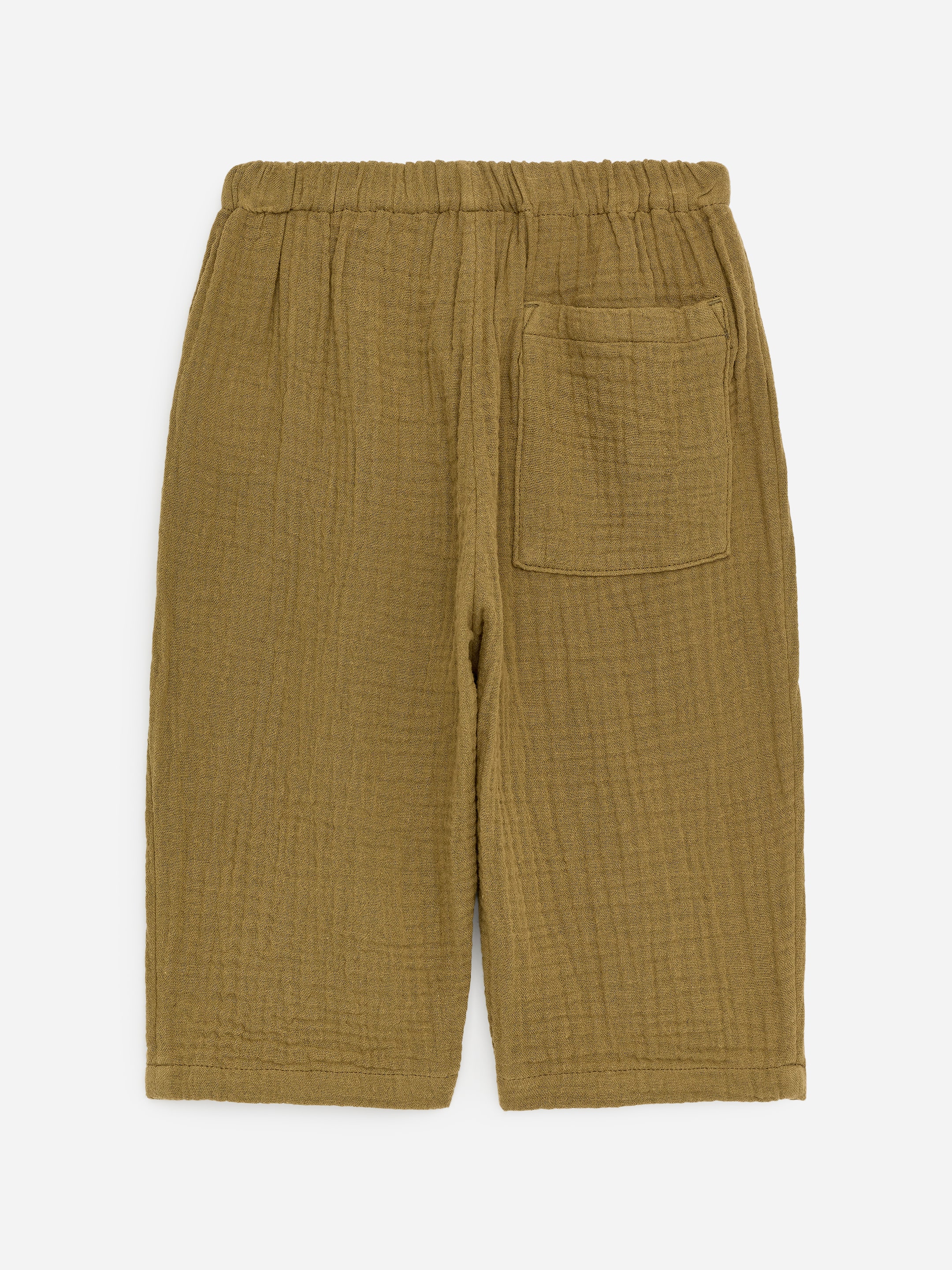 Spodnie z bawełnianego muślinu - Zielony khaki - Luźny fason - Children - StillMedia/DescriptiveStillLife - 1