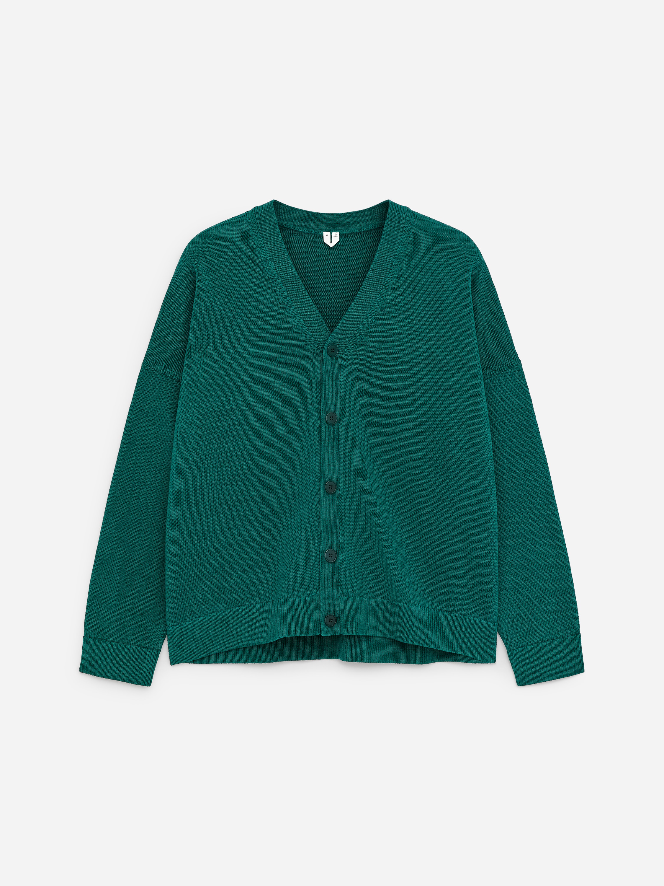 Cardigan in cotone - Verde scuro/Blu scuro