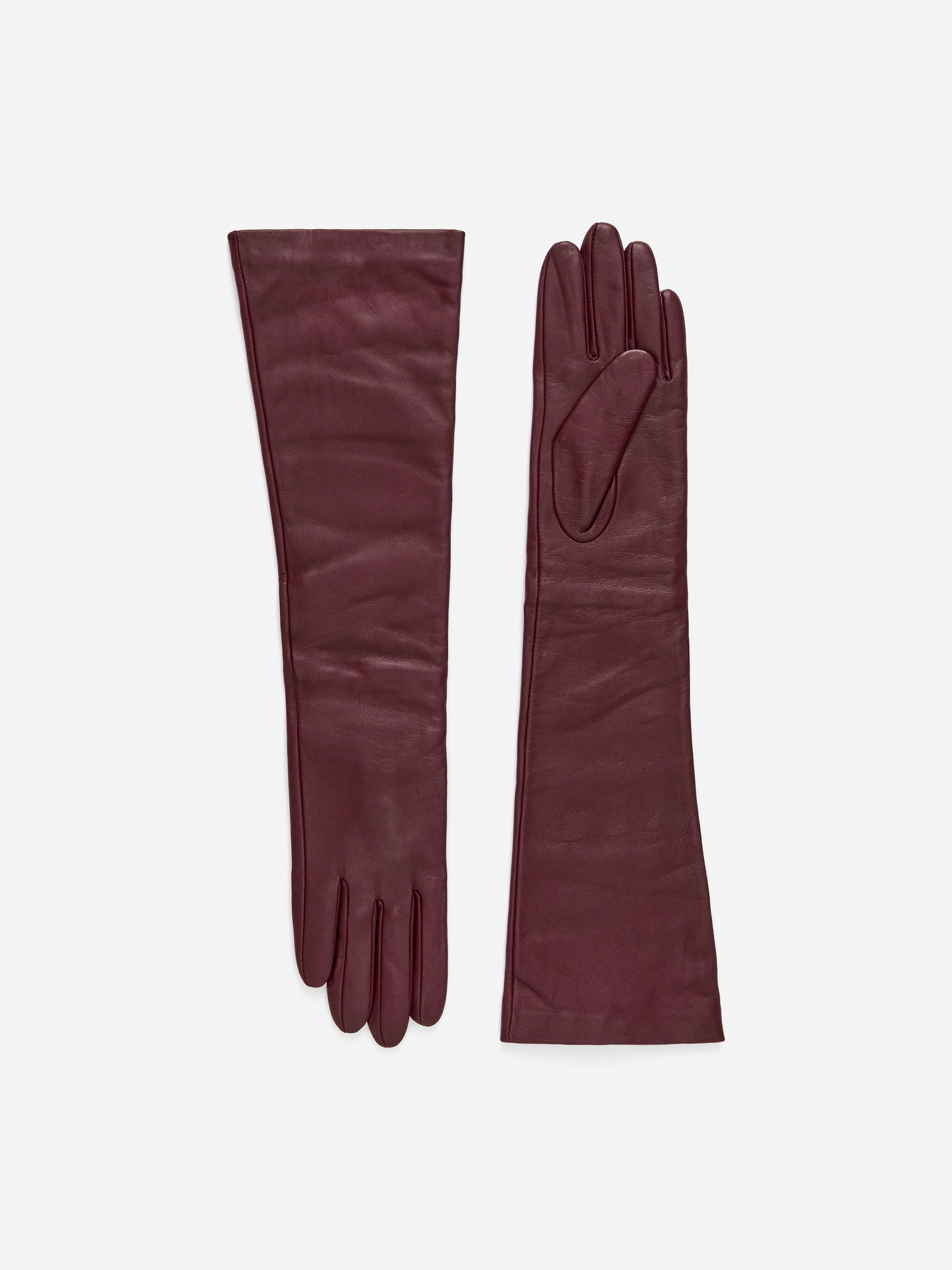 Lined Leather Gloves - Dark Red - Women - StillMedia/DescriptiveStillLife - 1