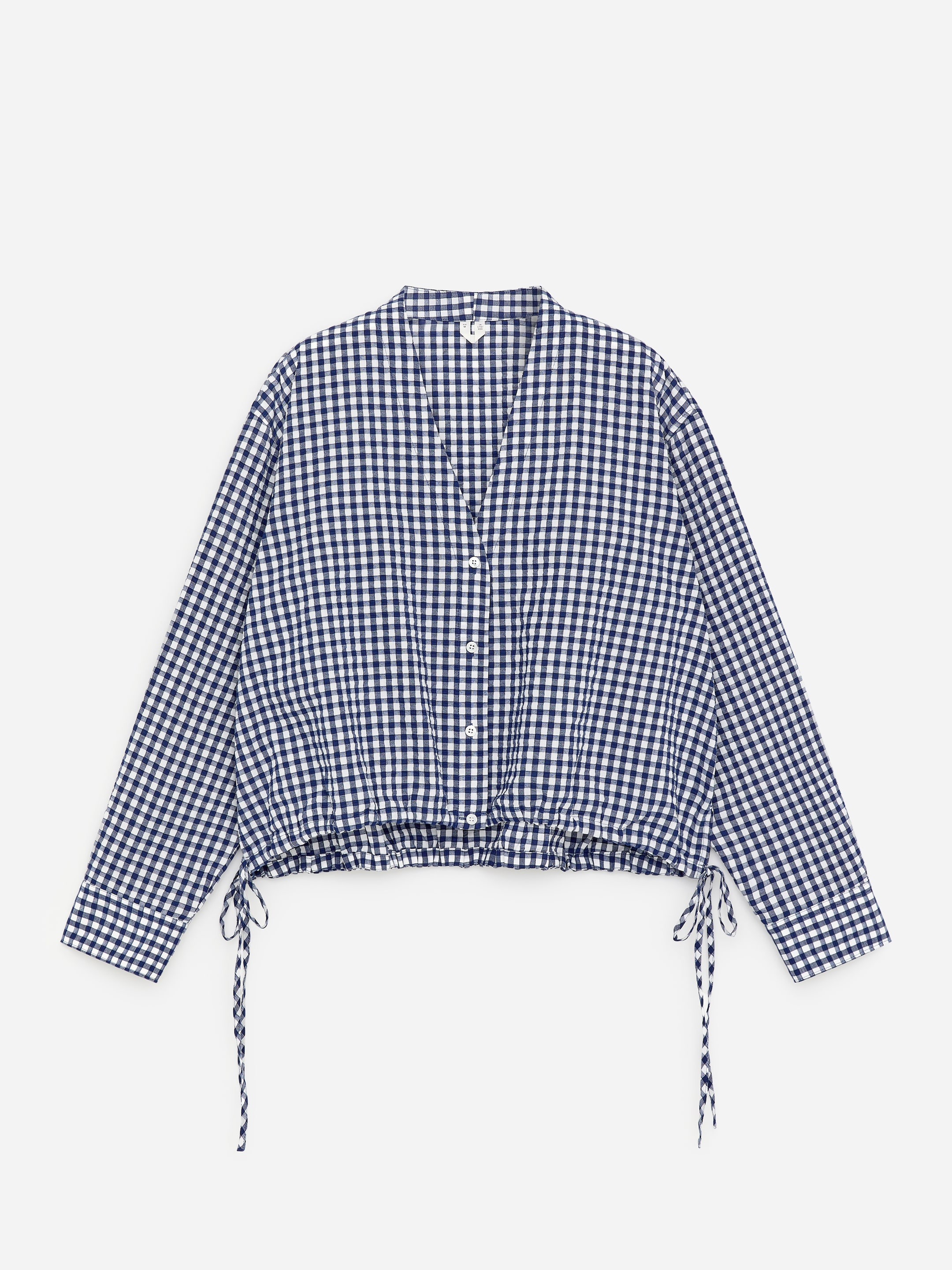 Seersucker Top - Blue/White - Regular fit - Women - StillMedia/DescriptiveStillLife - 2