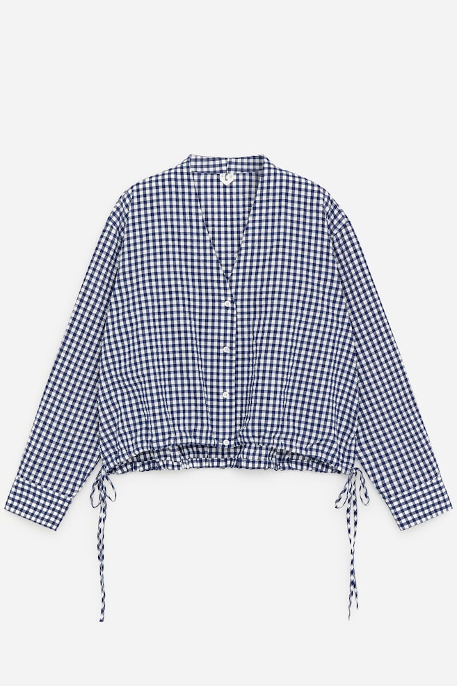 Haut en seersucker - Bleu/Blanc/Noir - 1