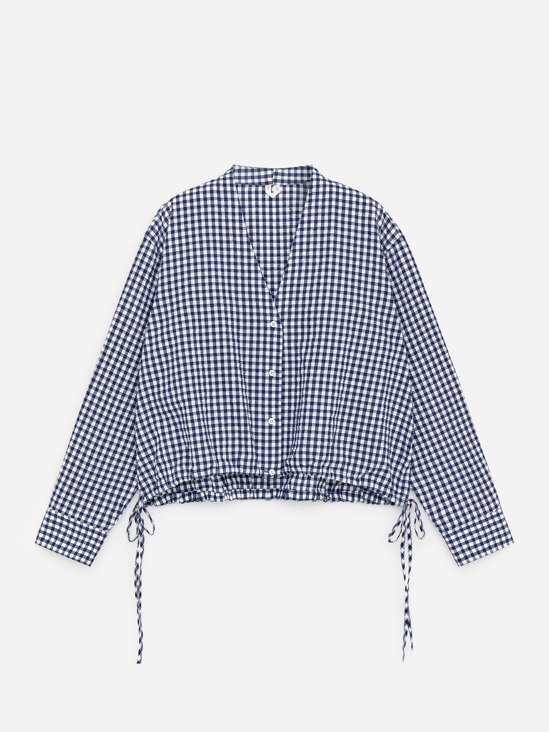 Seersucker Top - Blue/White - Regular fit - Women - StillMedia/DescriptiveStillLife - 2