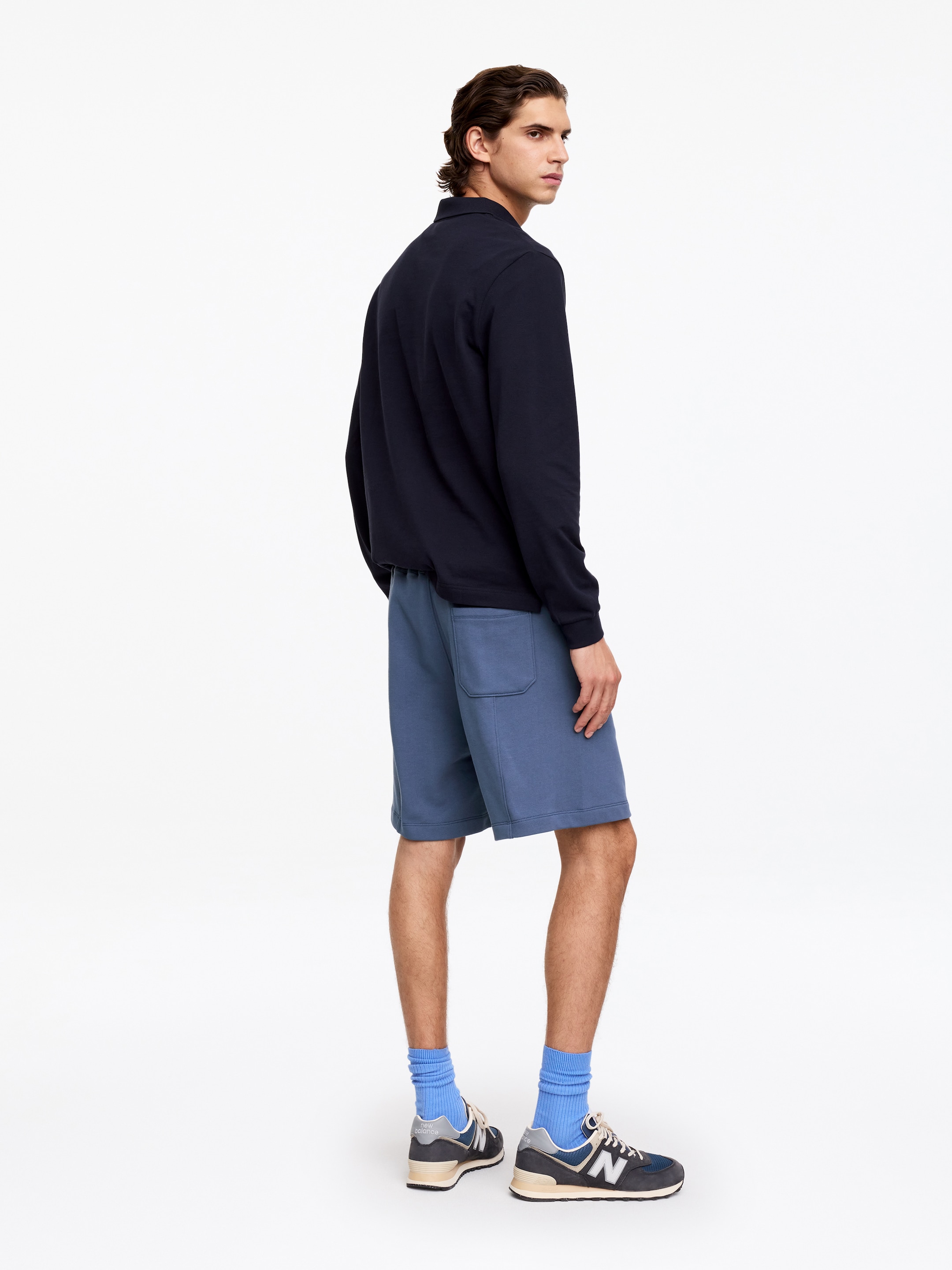 Jersey Shorts - Dusty Blue - Relaxed fit - Men - StillMedia/Lookbook - 4