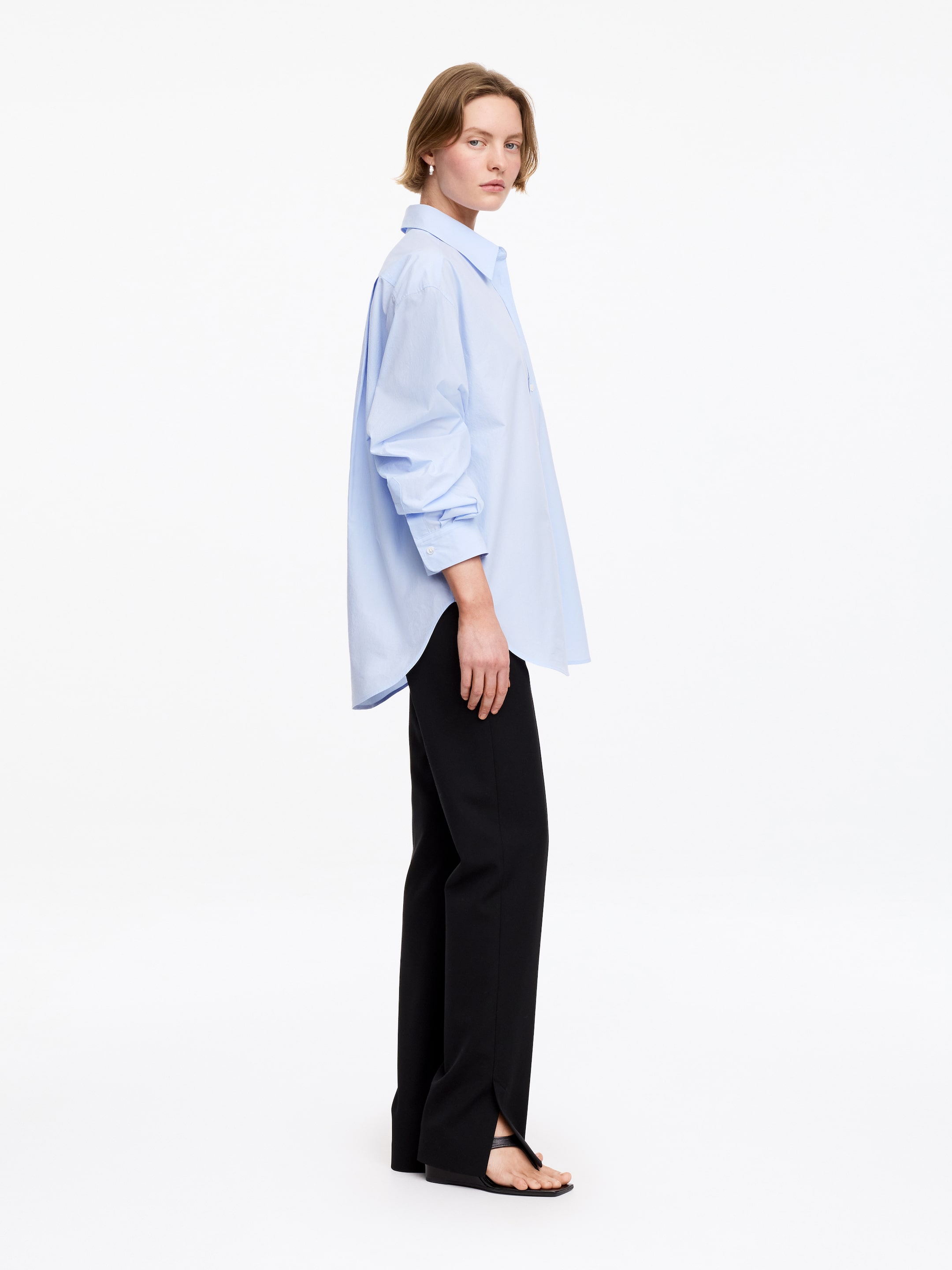 Cotton Shirt - Light Blue - Regular fit - Women - StillMedia/Lookbook - 8