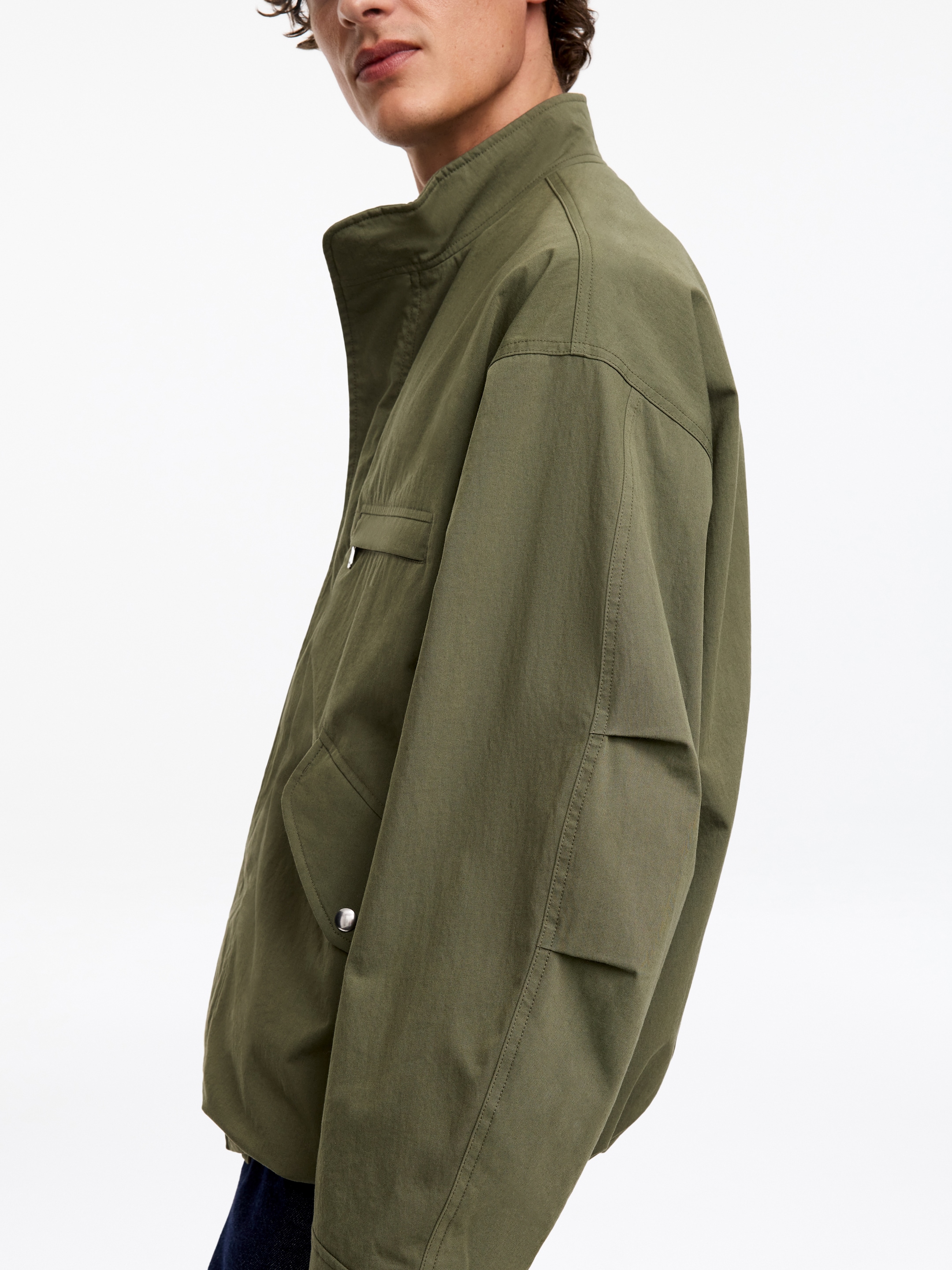 2-in-1 Cropped Parka - Khaki Green - Relaxed fit - men - StillMedia/Lookbook - 5
