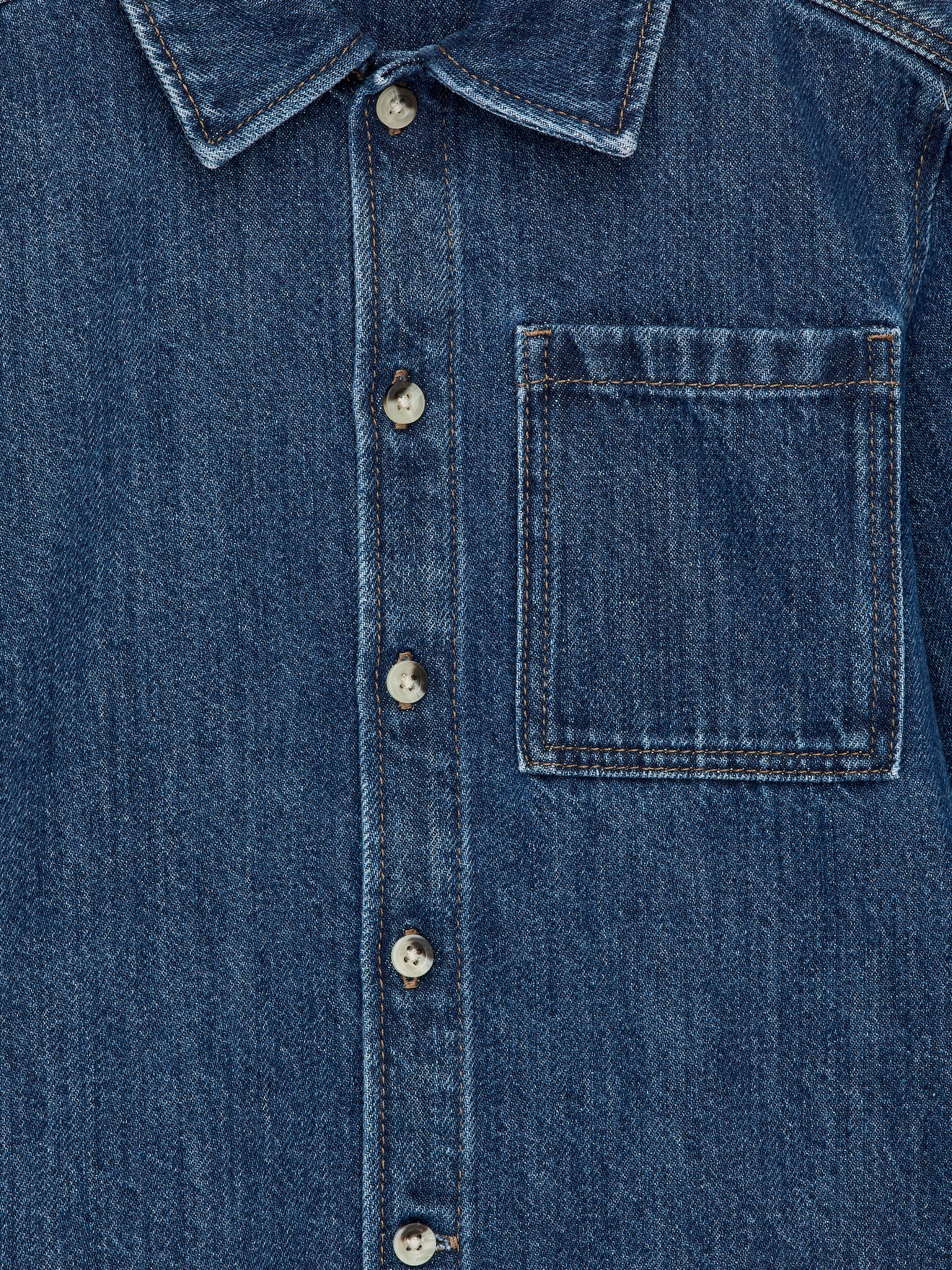 Sobrecamisa denim lavada - Azul oscuro/Verde - 3