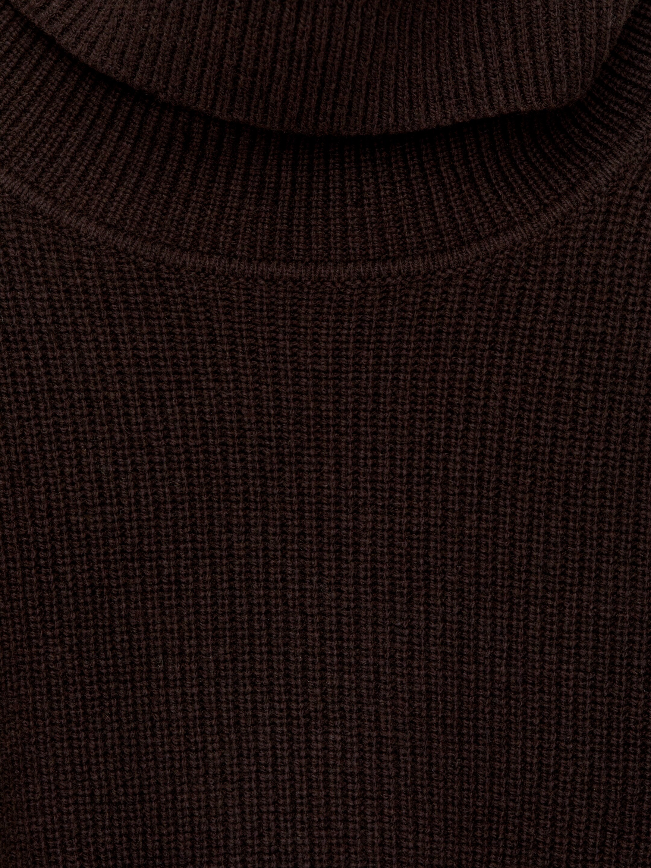 Roll-Neck Wool Jumper - Dark Brown - Oversized - women - StillMedia/DescriptiveDetail - 2