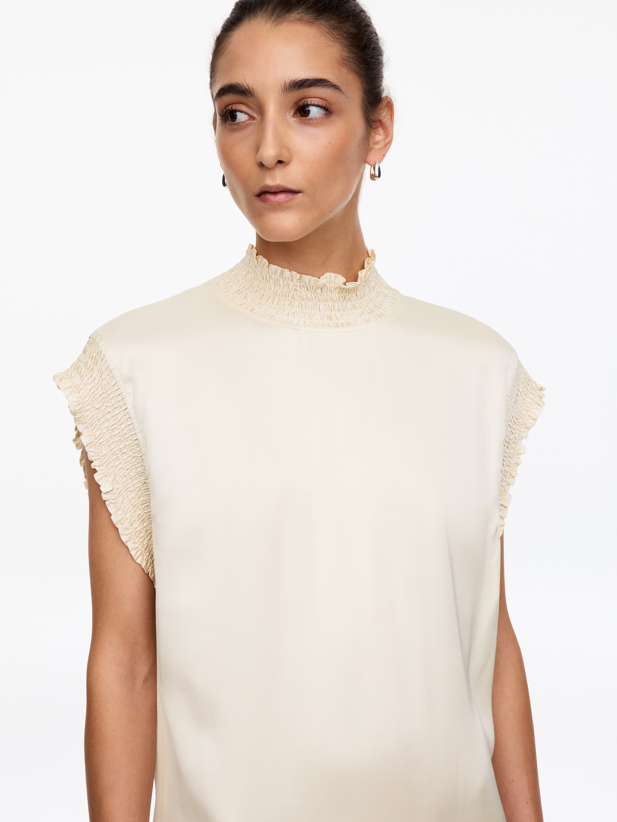 Abito midi con dettagli a punto smock - Bianco - Regular fit - women - StillMedia/Lookbook - 2
