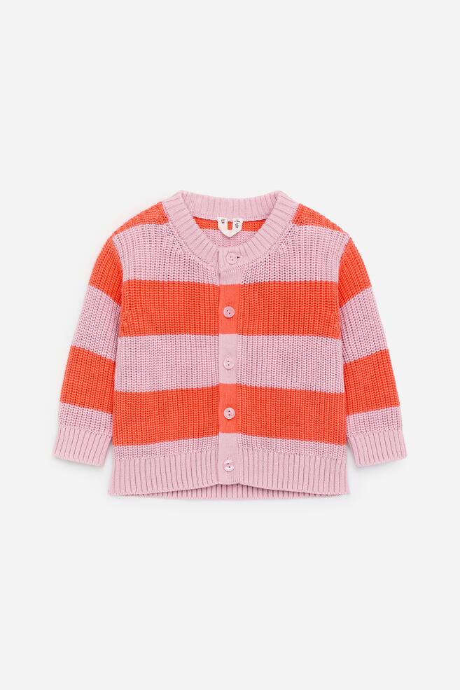 Strickjacke aus Baumwolle - Orange/Rosa/Cremeweiß/Rosa/Rot - 1
