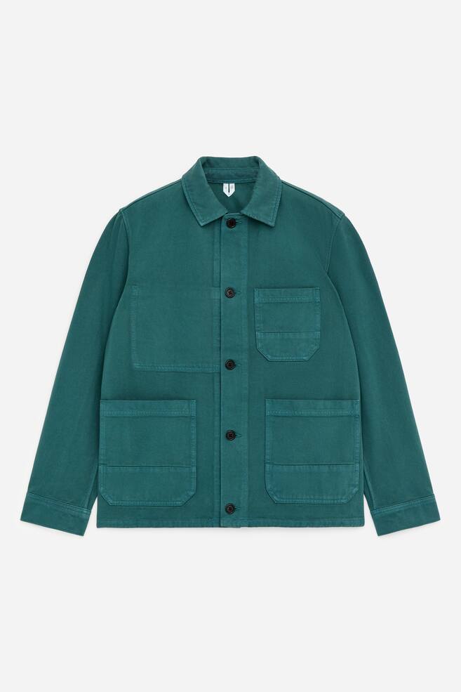 Überhemd aus überfärbtem Twill - Grün/Dunkelblau/Ultramarinblau - 1