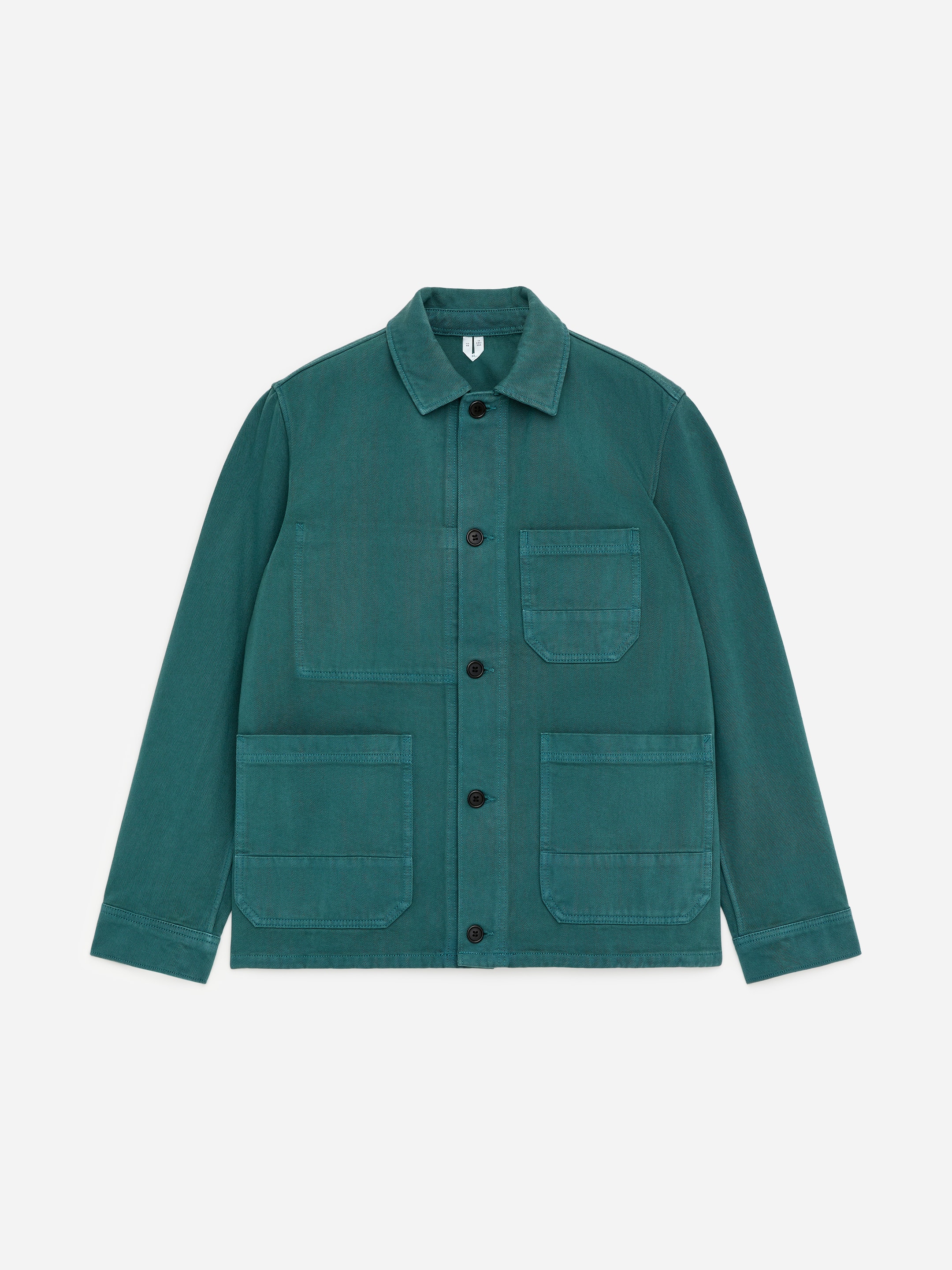 Overdyed Twill Overshirt-Green-18130