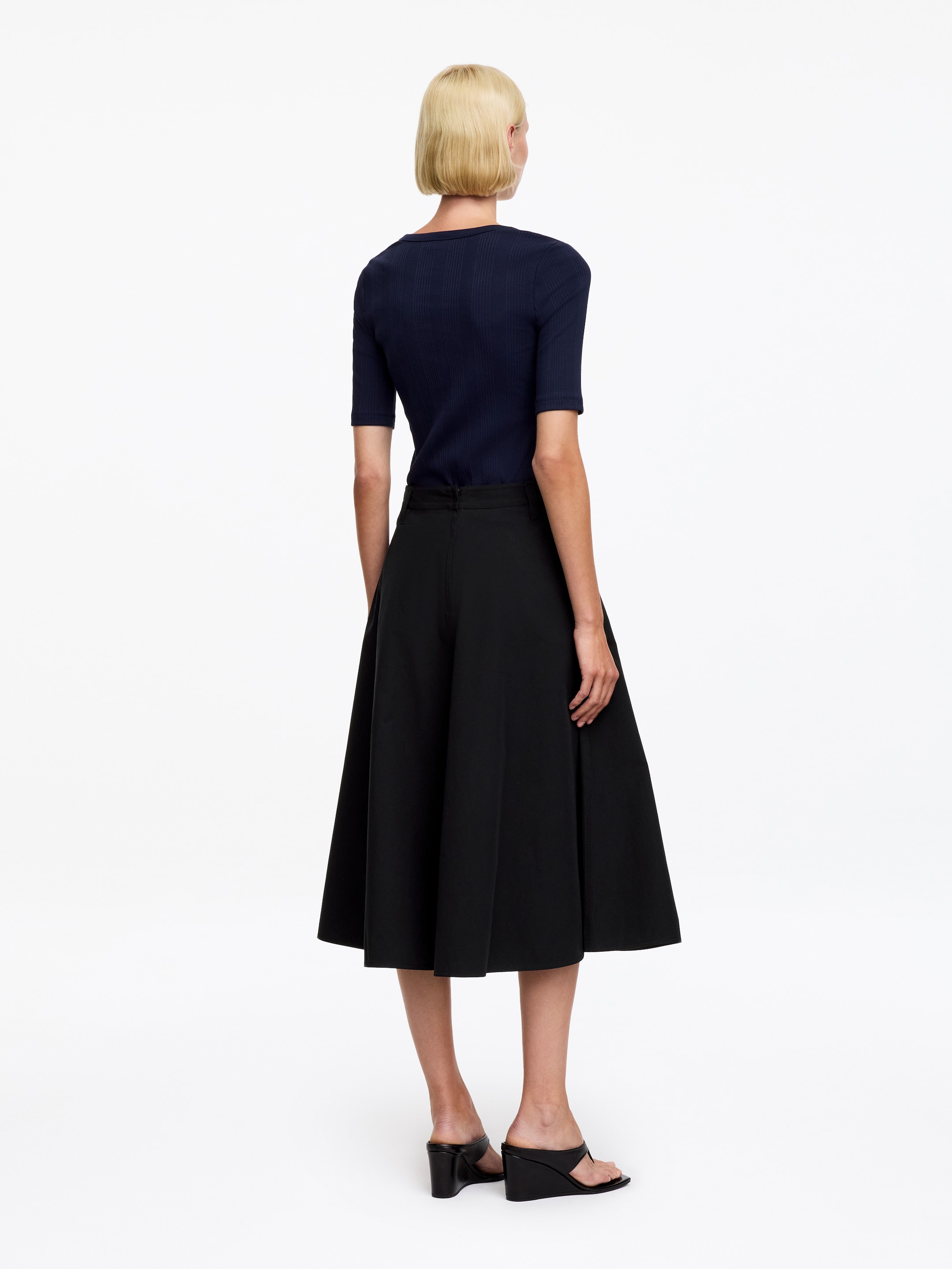 Falda circular de algodón - Negro - Corte estándar - Women - StillMedia/Lookbook - 5