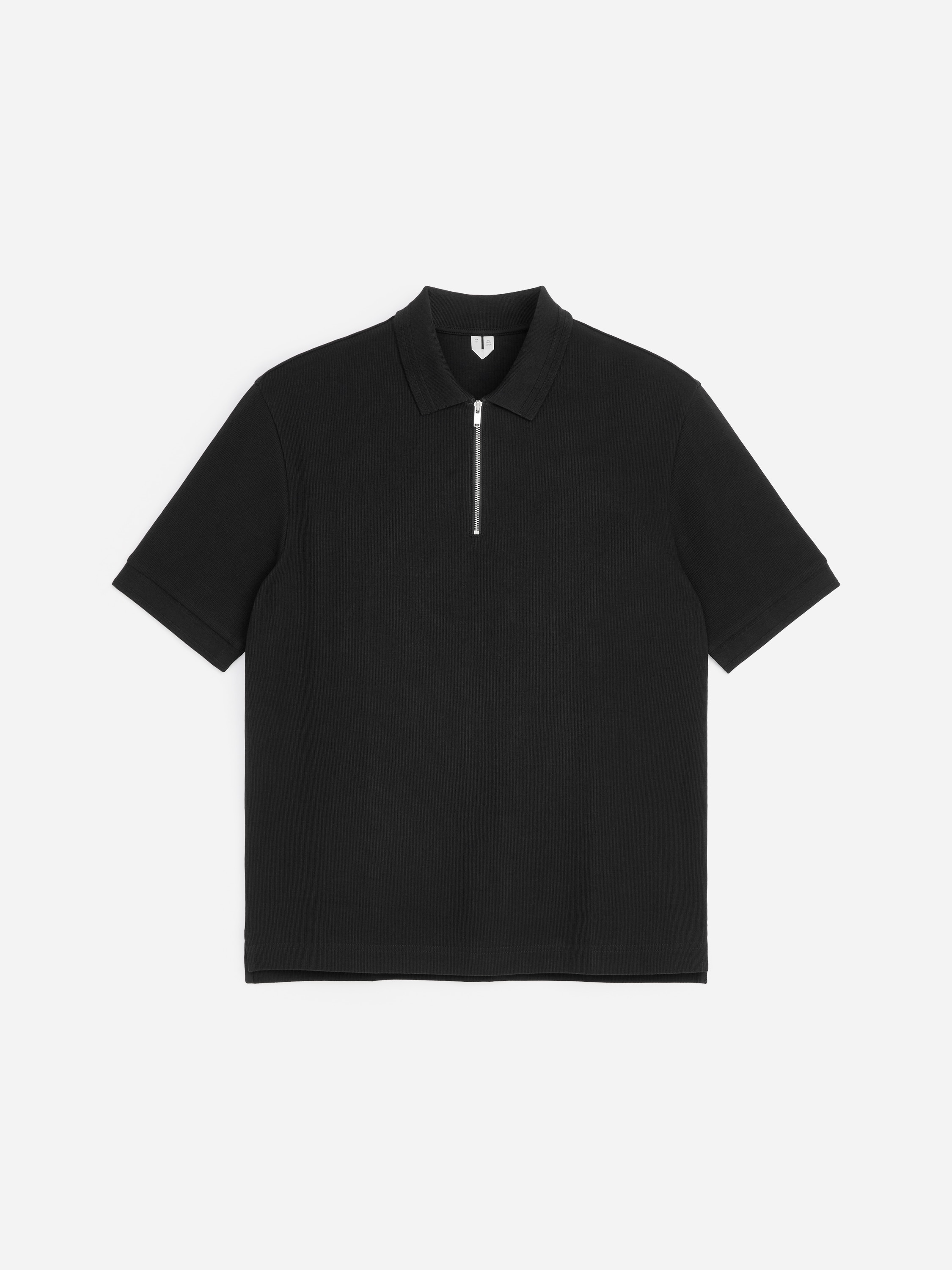 Poloshirt mit Reißverschluss - Schwarz