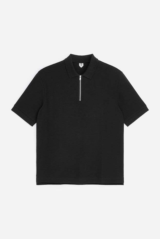 Polo con cerniera - Nero - 1