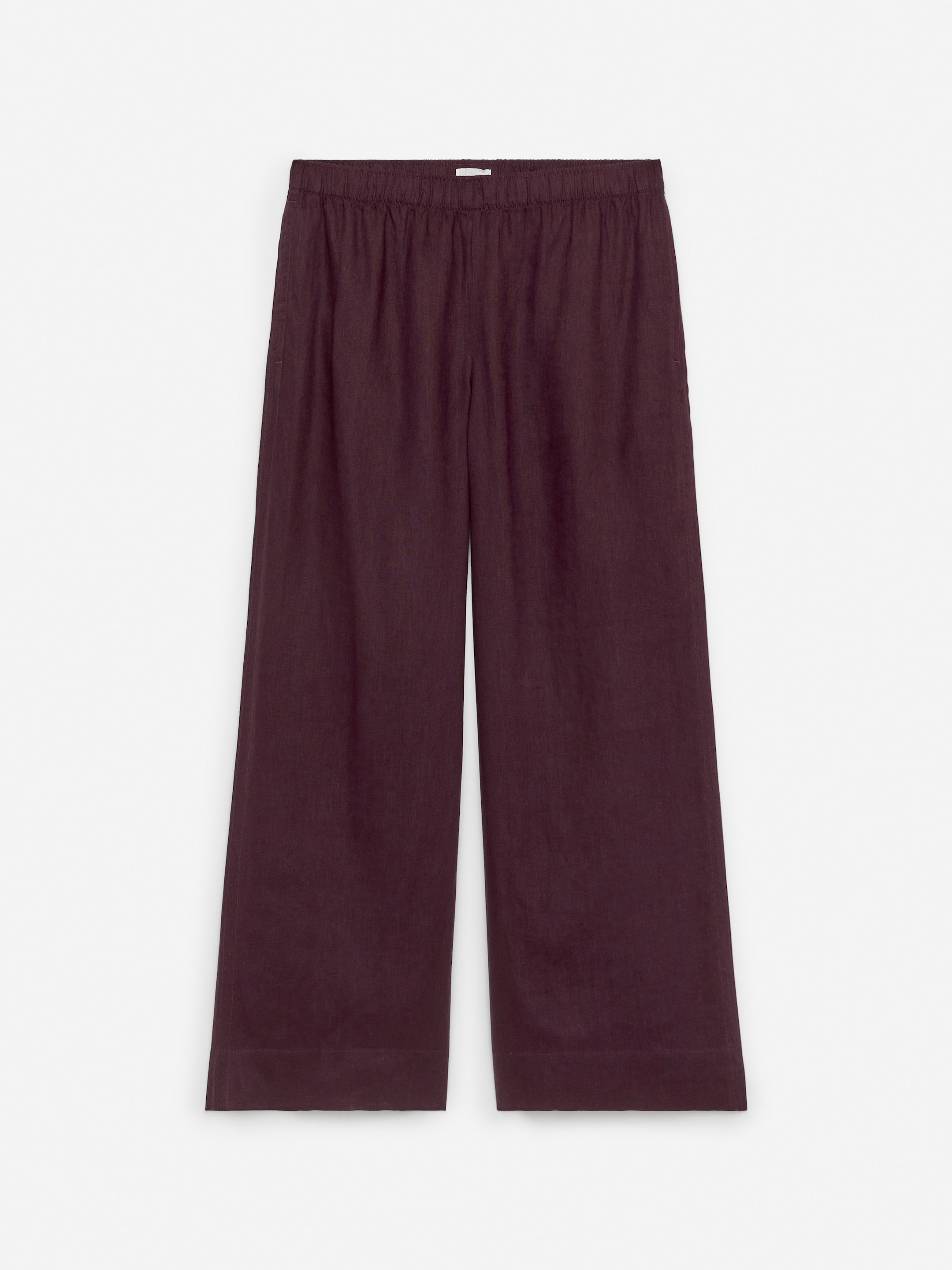 Linen Trousers - Dark Purple - Relaxed fit - Women - StillMedia/DescriptiveStillLife - 2