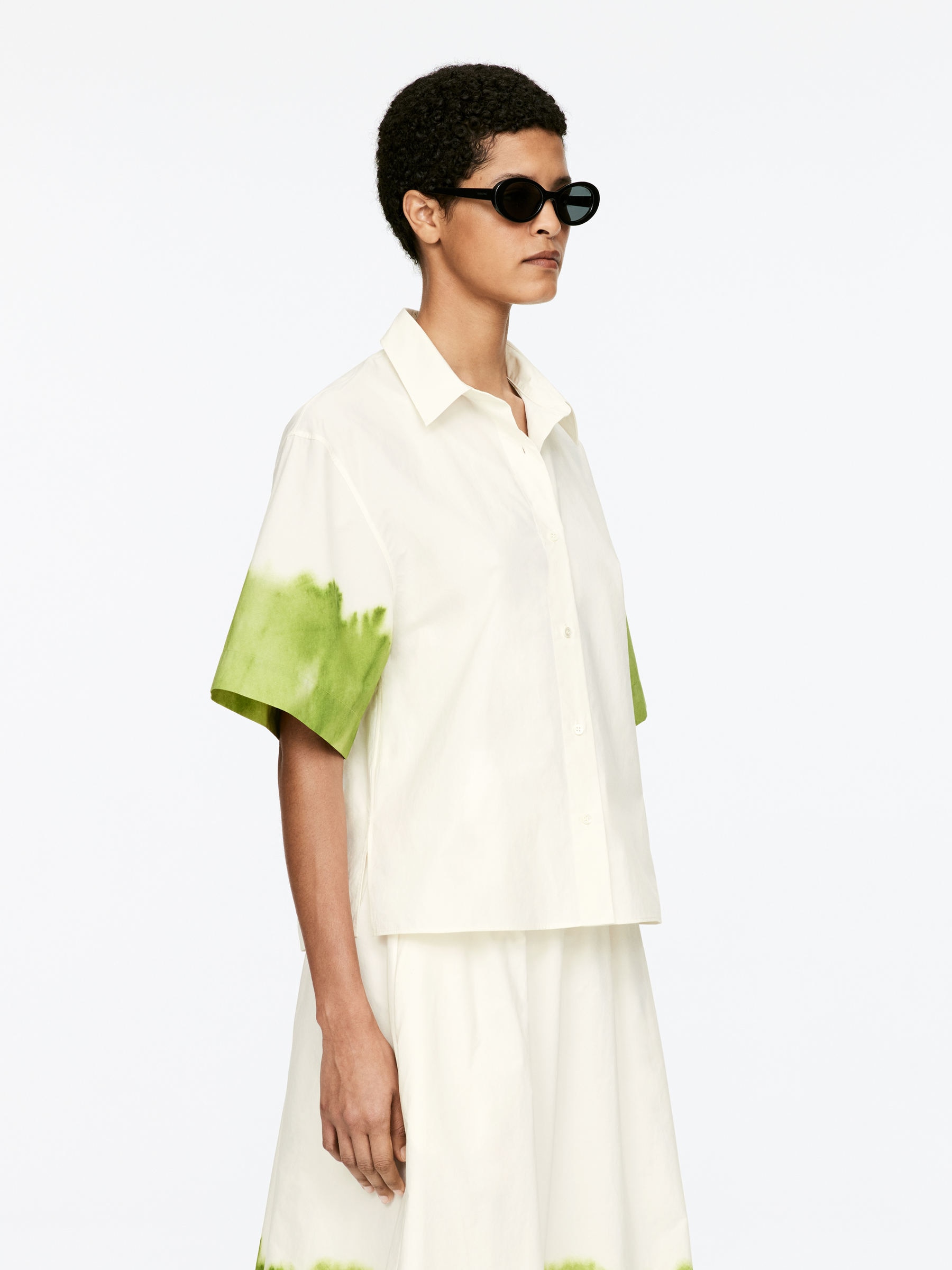 Bedrucktes Hemd - Off White/Green - Regular Fit - Women - StillMedia/Lookbook - 3