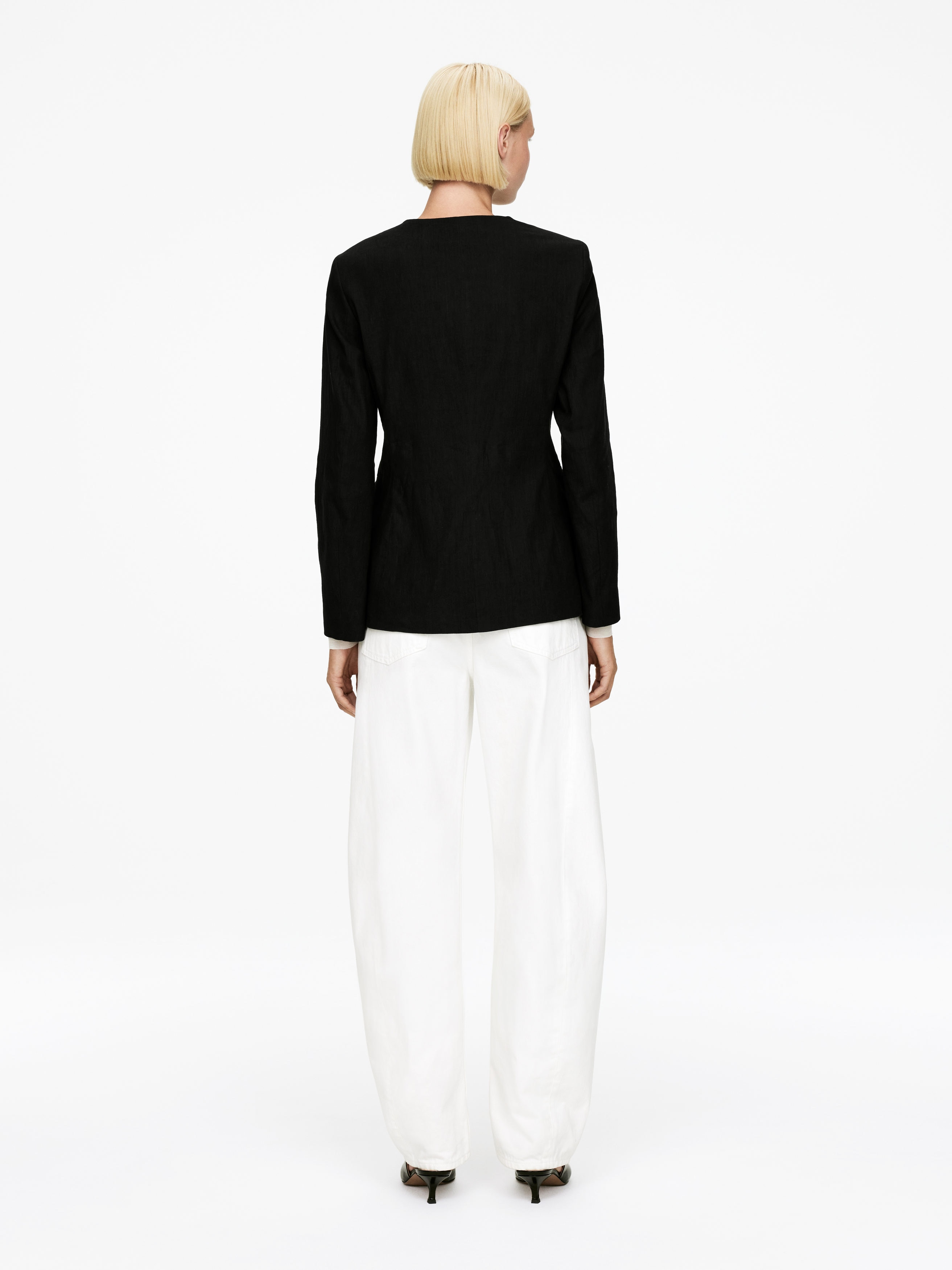 Linen-Blend Blazer - Black - Slim fit - Women - StillMedia/Lookbook - 10